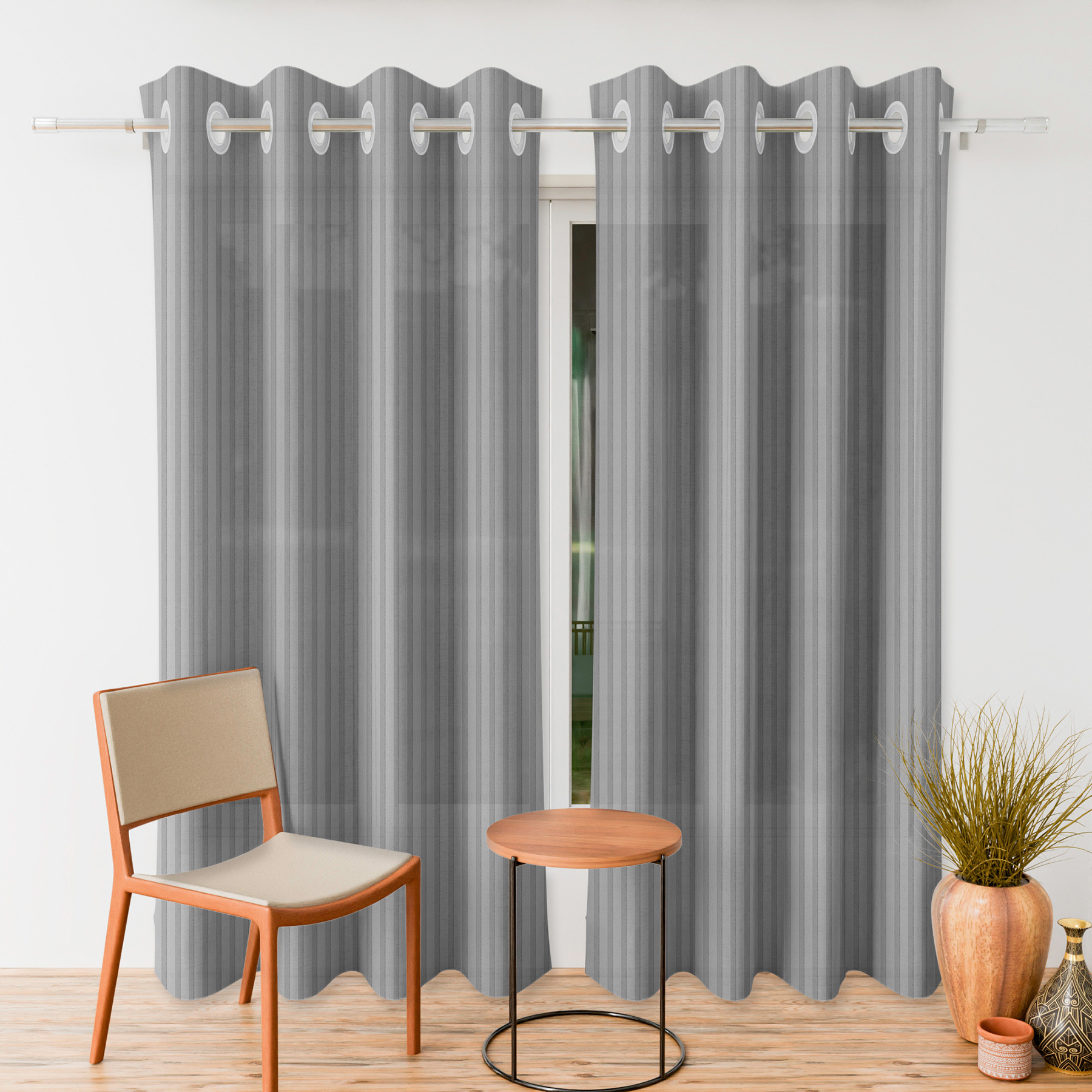 Kuber Industries Door Curtain | Sheer Door Curtains | Parda for Living Room | Bedroom Balcony Parda | Door Curtain Parda for Home Décor | Lining Net | 7 Feet | Gray
