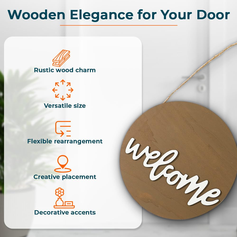 Kuber Industries Door Decor Panel|Wall Hanging Wooden Frame Board (Brown)