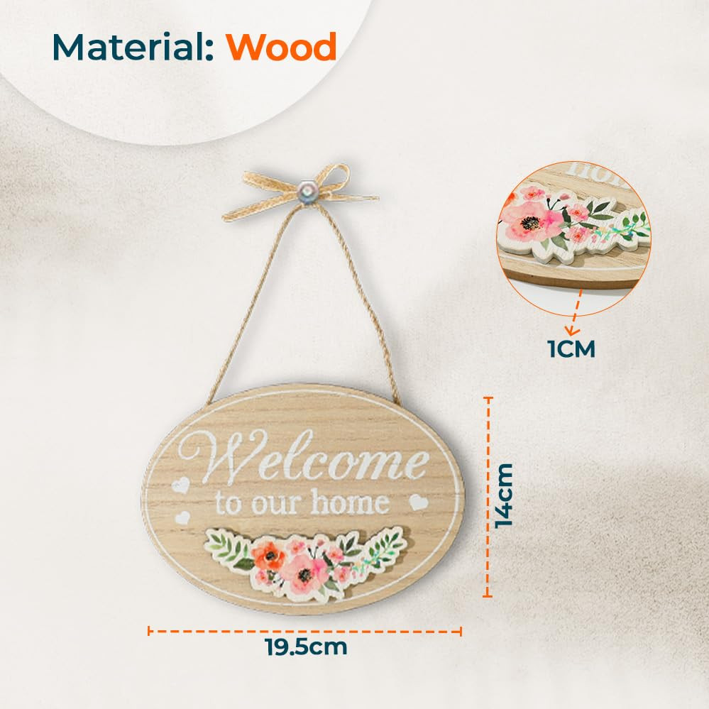 Kuber Industries Door Decor Panel|Wall Hanging Wooden Frame Board (Cream)