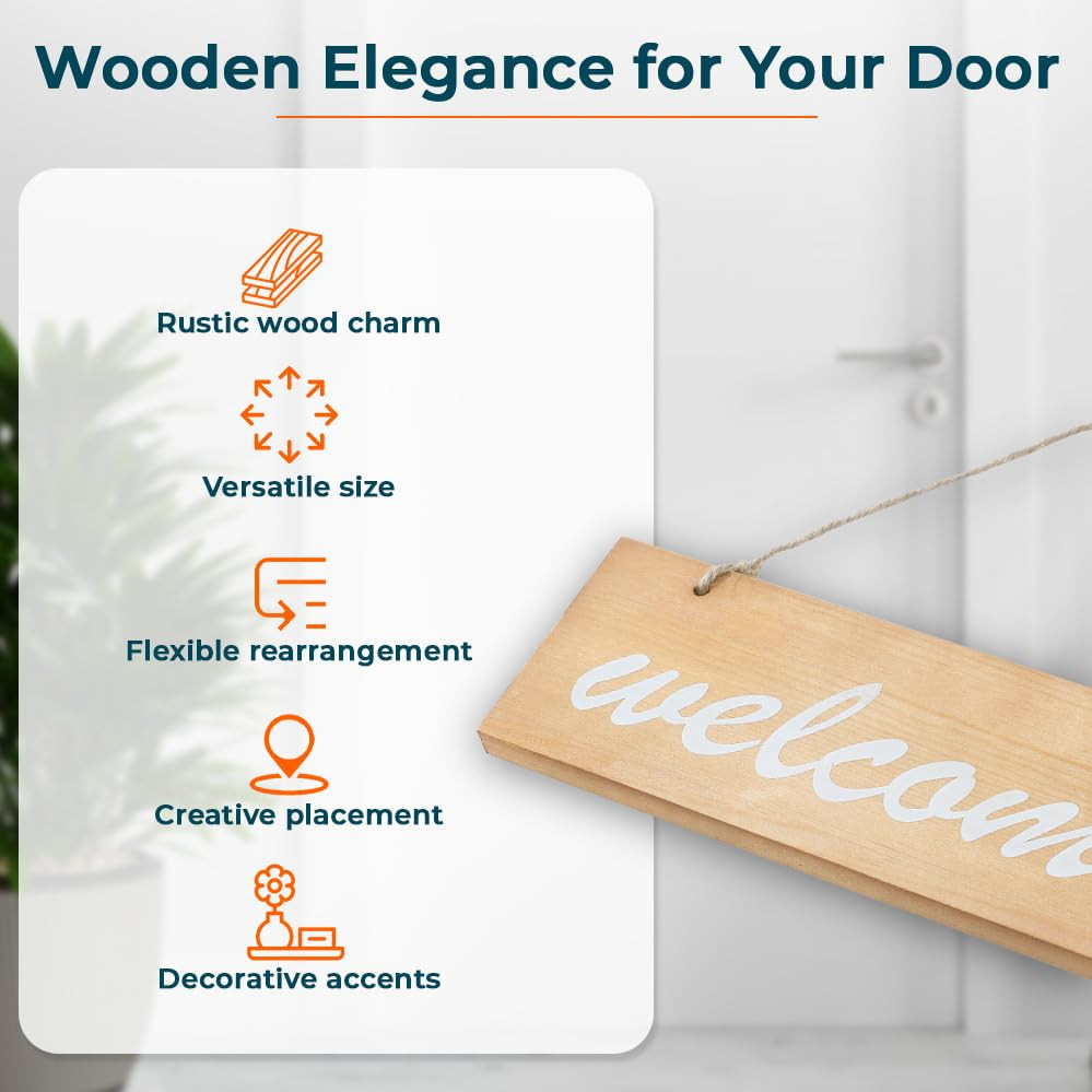 Kuber Industries Door Decor Panel|Wall Hanging Wooden Frame Board (Light Brown)