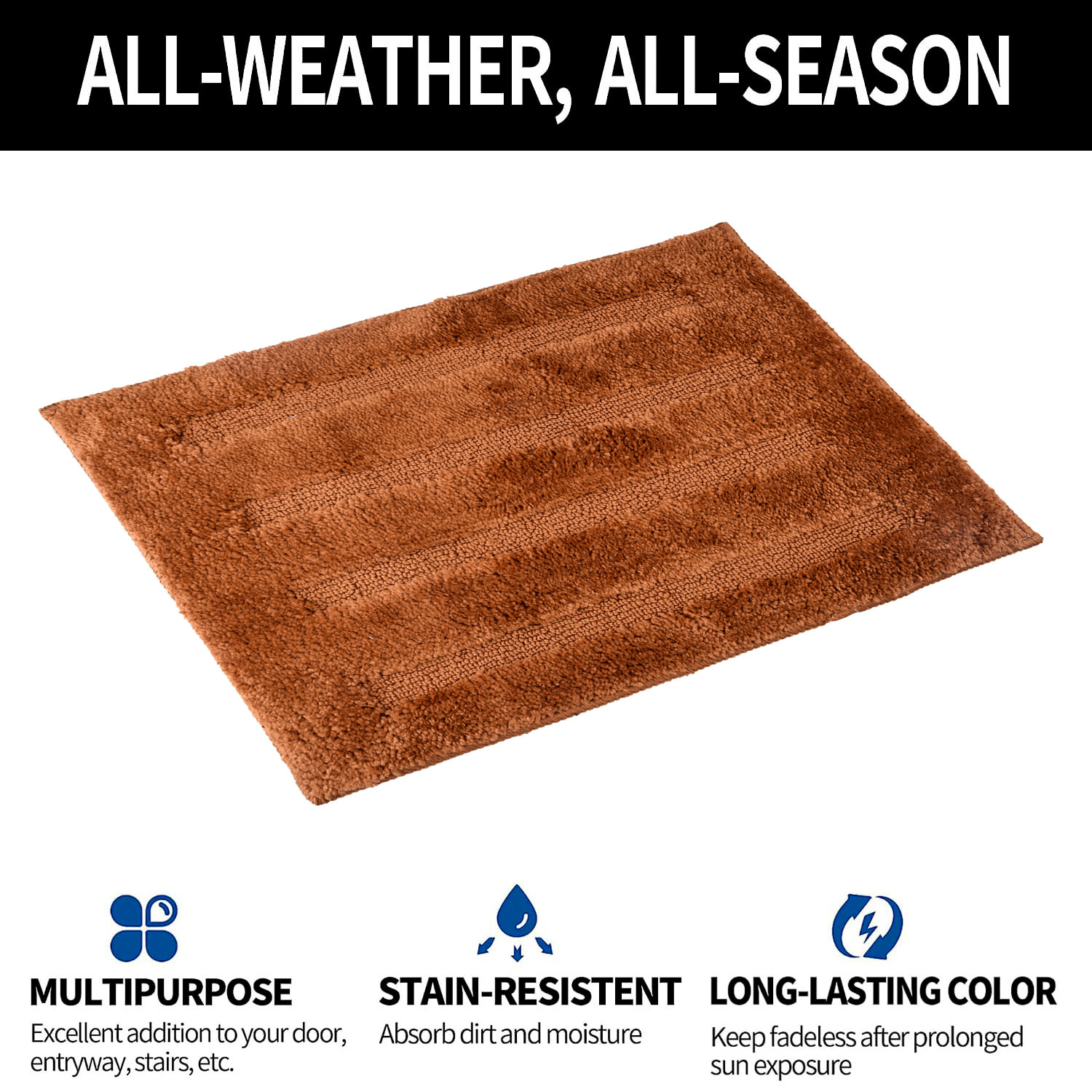 Kuber Industries Door Mat | 4 Striped Doormat | Velvet Entrance Mat | Entry Doormat | Office Entrance Door Mat | Door Mat for Home | Door Mat for Living | Golden