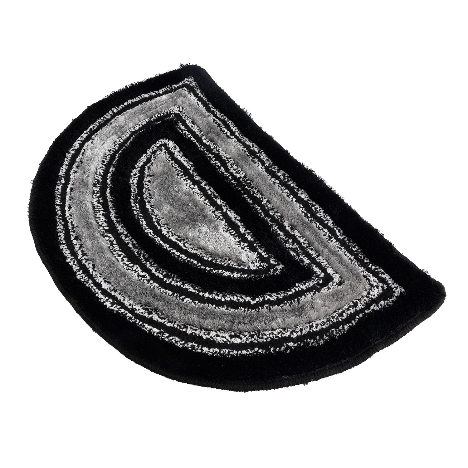 Kuber Industries Door Mat | D Shape Fur Doormat | Microfiber Entrance Mat | Entry Doormat | Office Entrance Door Mat | Door Mat for Home | Door Mat for Living | Gray & Black
