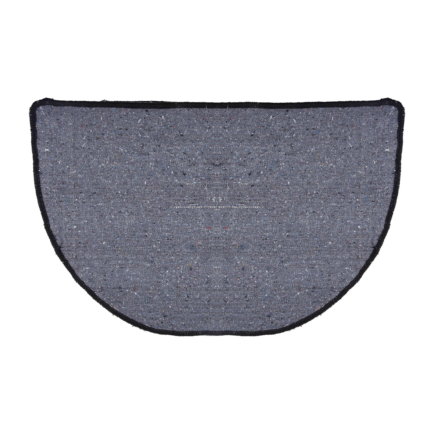 Kuber Industries Door Mat | D Shape Fur Doormat | Microfiber Entrance Mat | Entry Doormat | Office Entrance Door Mat | Door Mat for Home | Door Mat for Living | Gray & Black