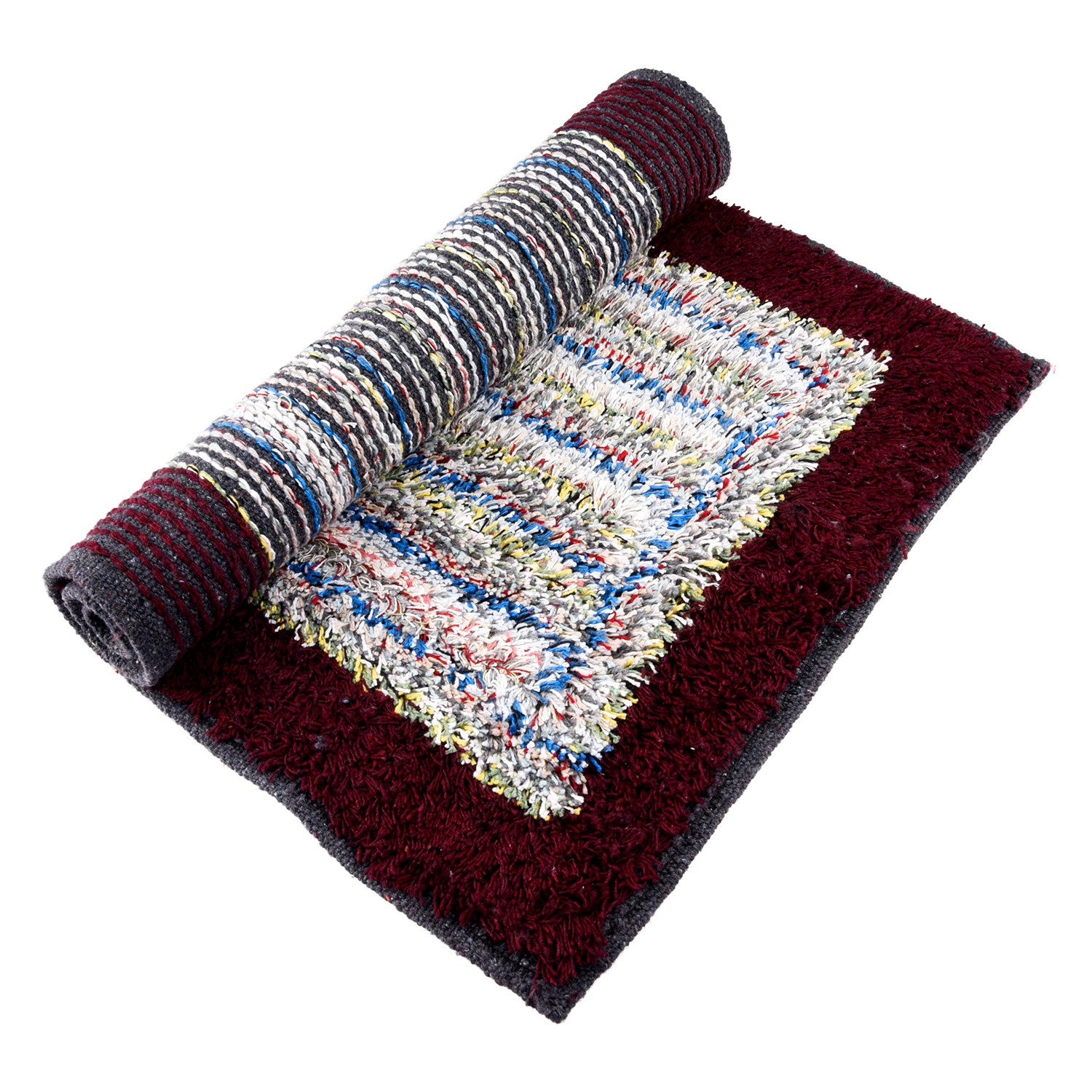 Kuber Industries Door Mat  Dust Trapper Mat  Door Entrance Mat  Anti-Skid Door Mat  Floor Mat for Home Entrance  Cotton Border Door Mat  Entryway Door Mat  Maroon