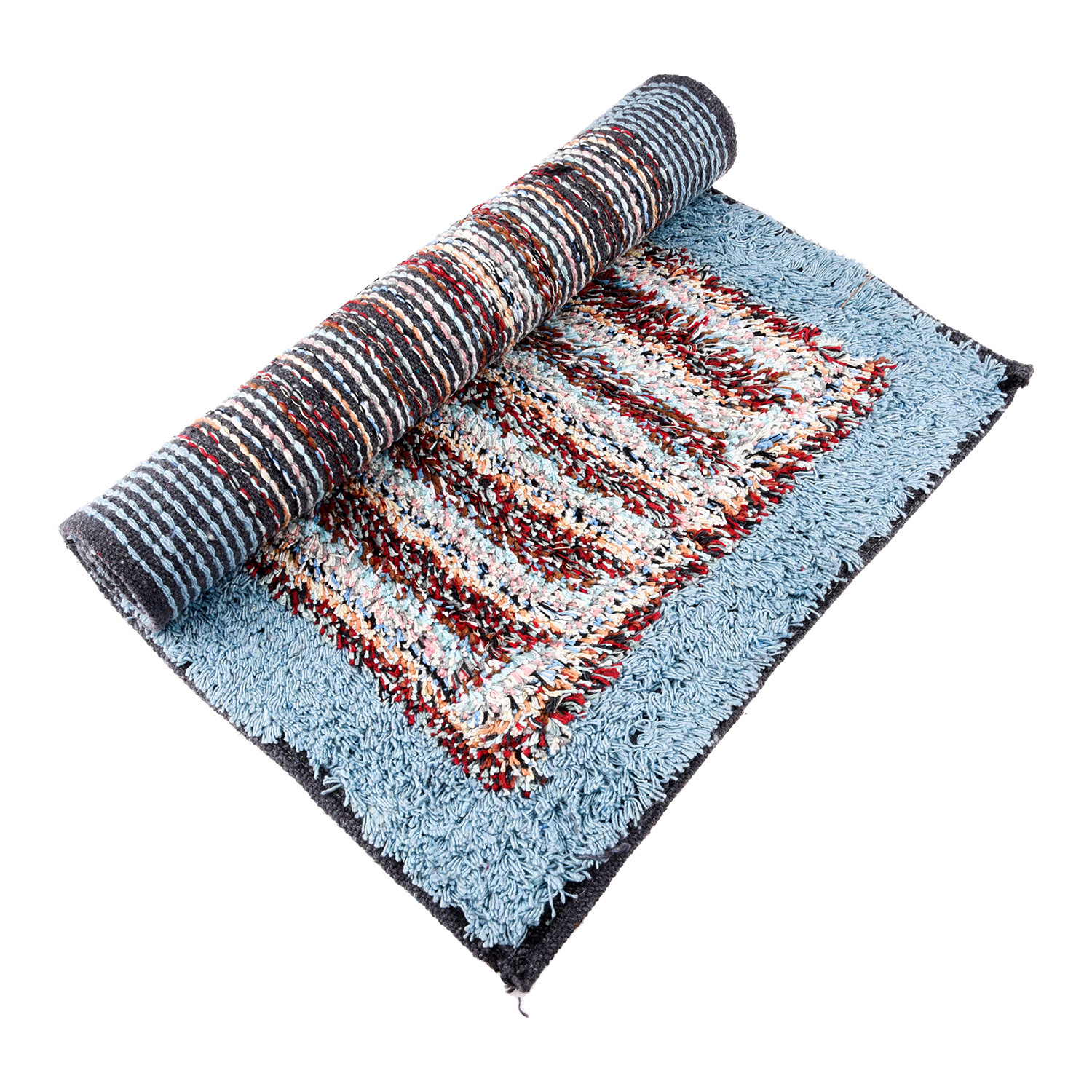 Kuber Industries Door Mat  Dust Trapper Mat  Door Entrance Mat  Anti-Skid Door Mat  Floor Mat for Home Entrance  Cotton Border Door Mat  Entryway Door Mat  Sky Blue