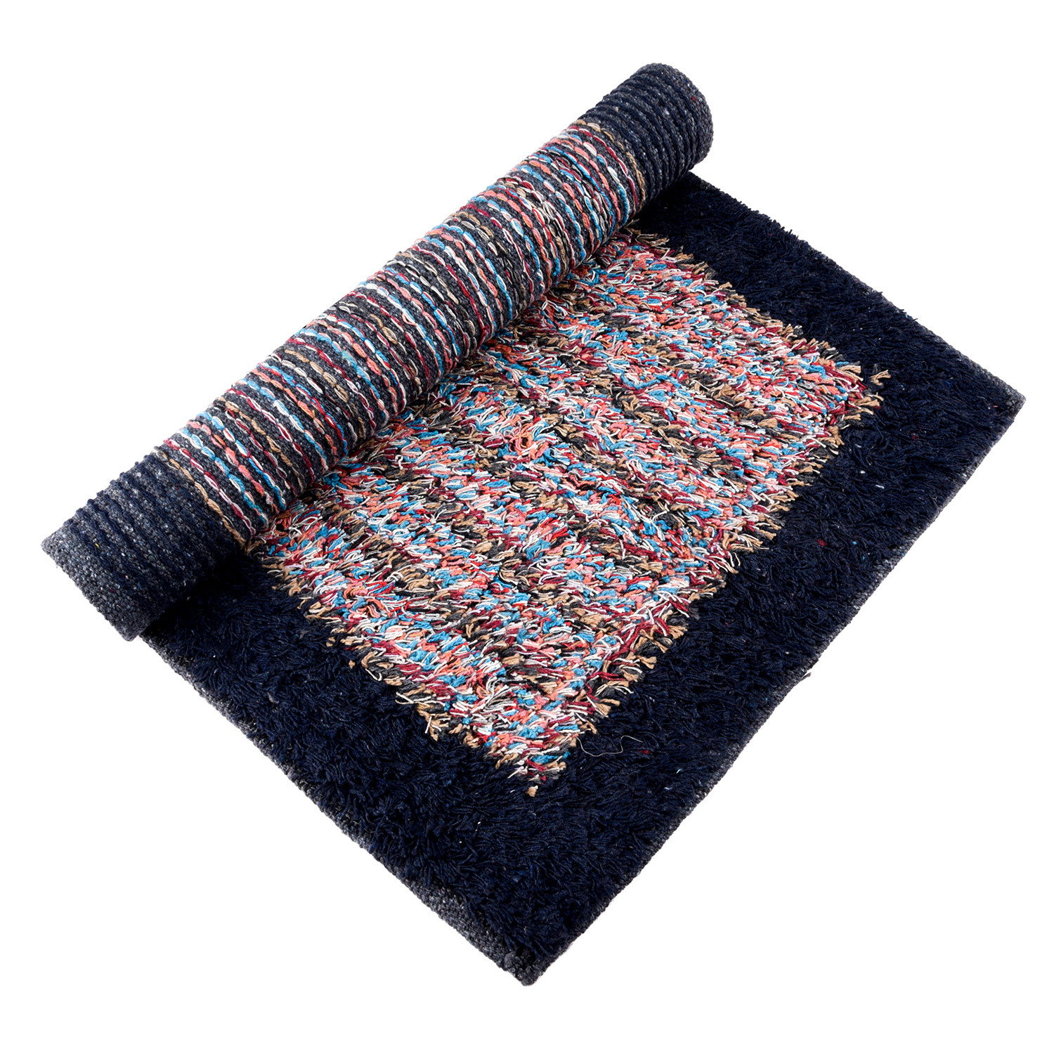 Kuber Industries Door Mat  Dust Trapper Mat  Door Entrance Mat  Anti-Skid Door Mat  Floor Mat for Home Entrance  Cotton Border Door Mat  Entryway Door Mat  Dark Blue