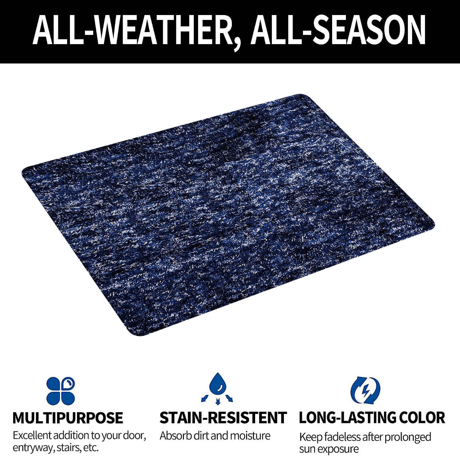 Kuber Industries Door Mat  Dust Trapper Mat  Door Entrance Mat  Anti-Skid Door Mat  Floor Mat for Home Entrance  Lexus Home Decor Mat  Entryway Door Mat  Blue