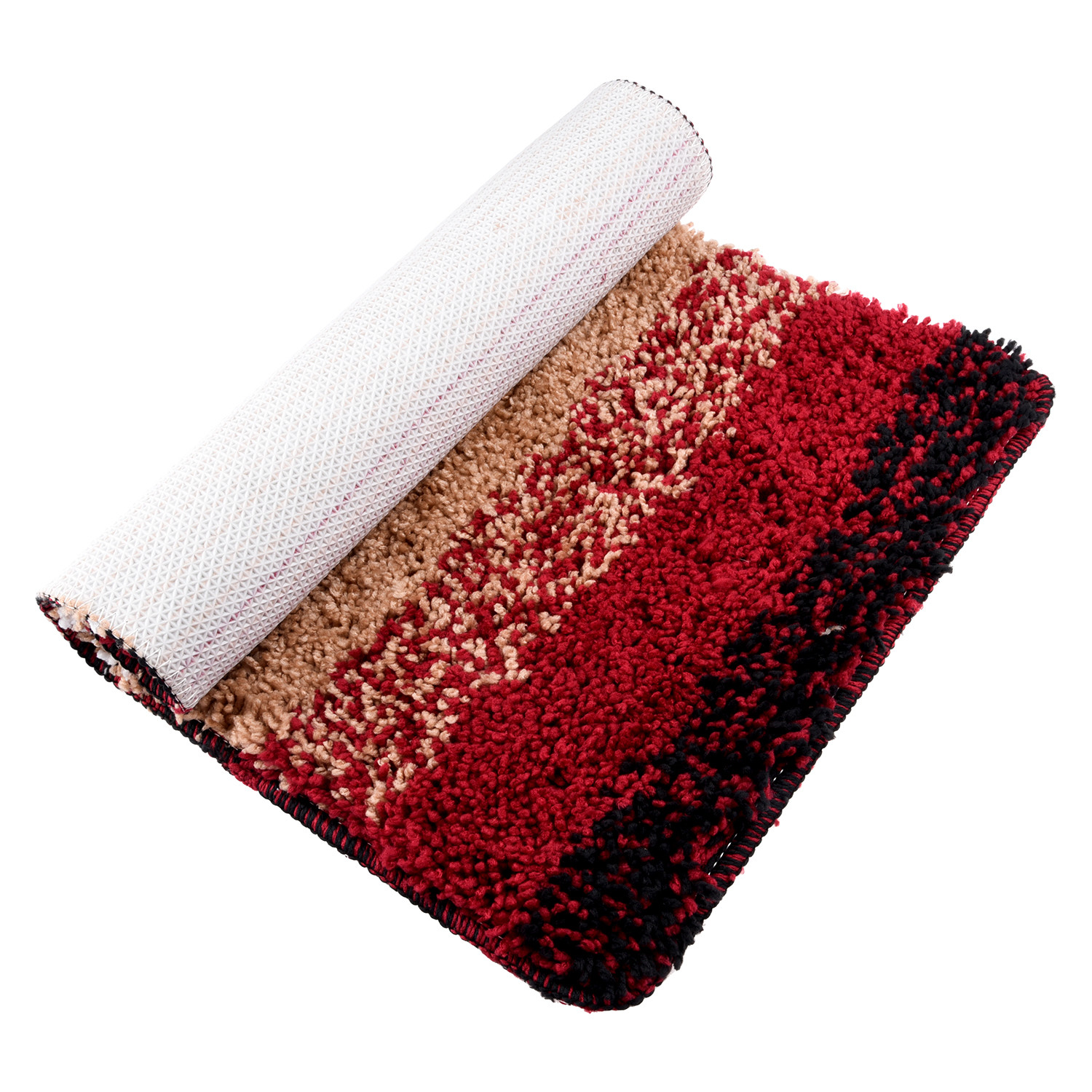 Kuber Industries Door Mat | Dust Trapper Mat | Door Entrance Mat | Anti-Skid Door Mat | Floor Mat for Home Entrance | Maroon Patta Rainbow Mat | Entryway Door Mat | Cream