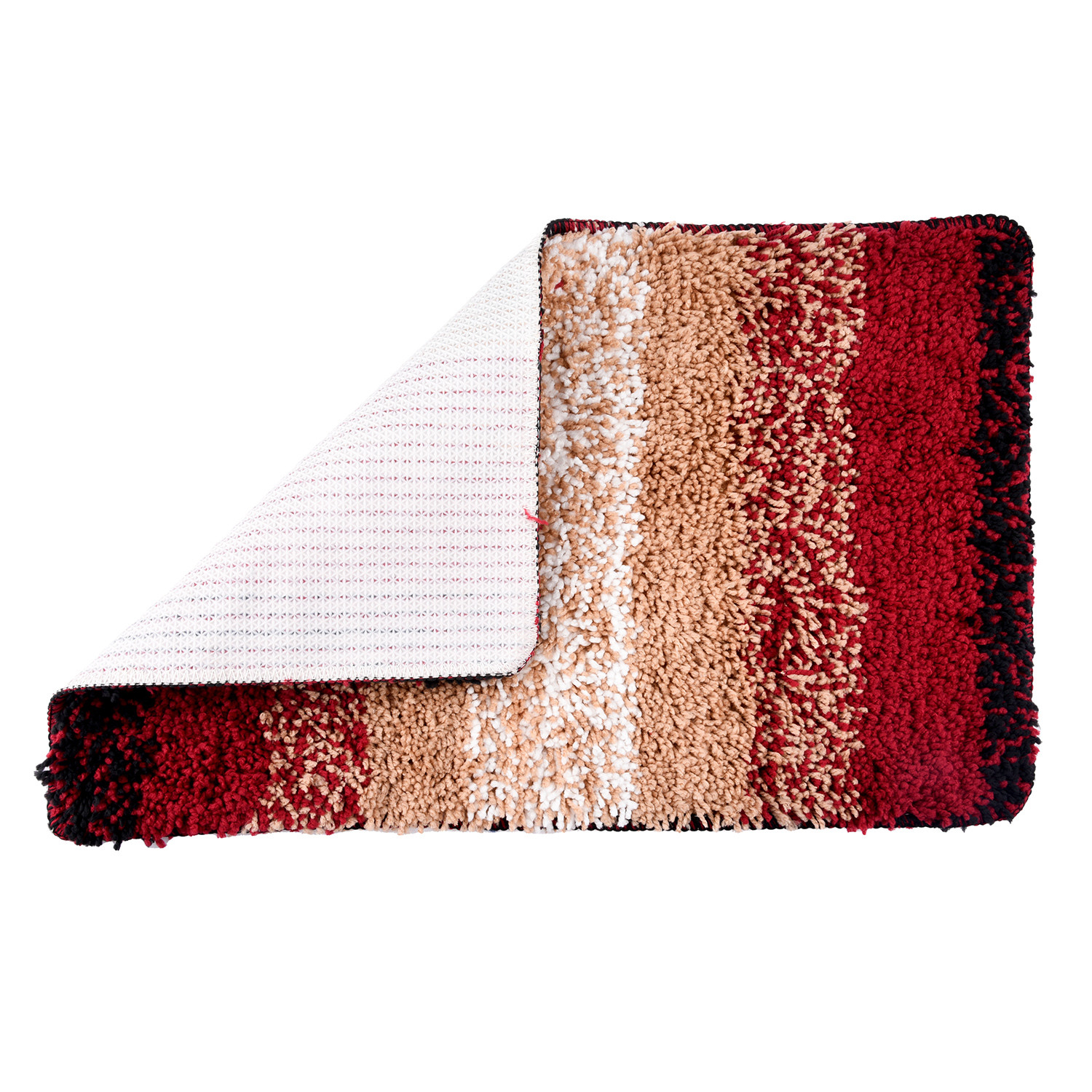 Kuber Industries Door Mat | Dust Trapper Mat | Door Entrance Mat | Anti-Skid Door Mat | Floor Mat for Home Entrance | Maroon Patta Rainbow Mat | Entryway Door Mat | Cream