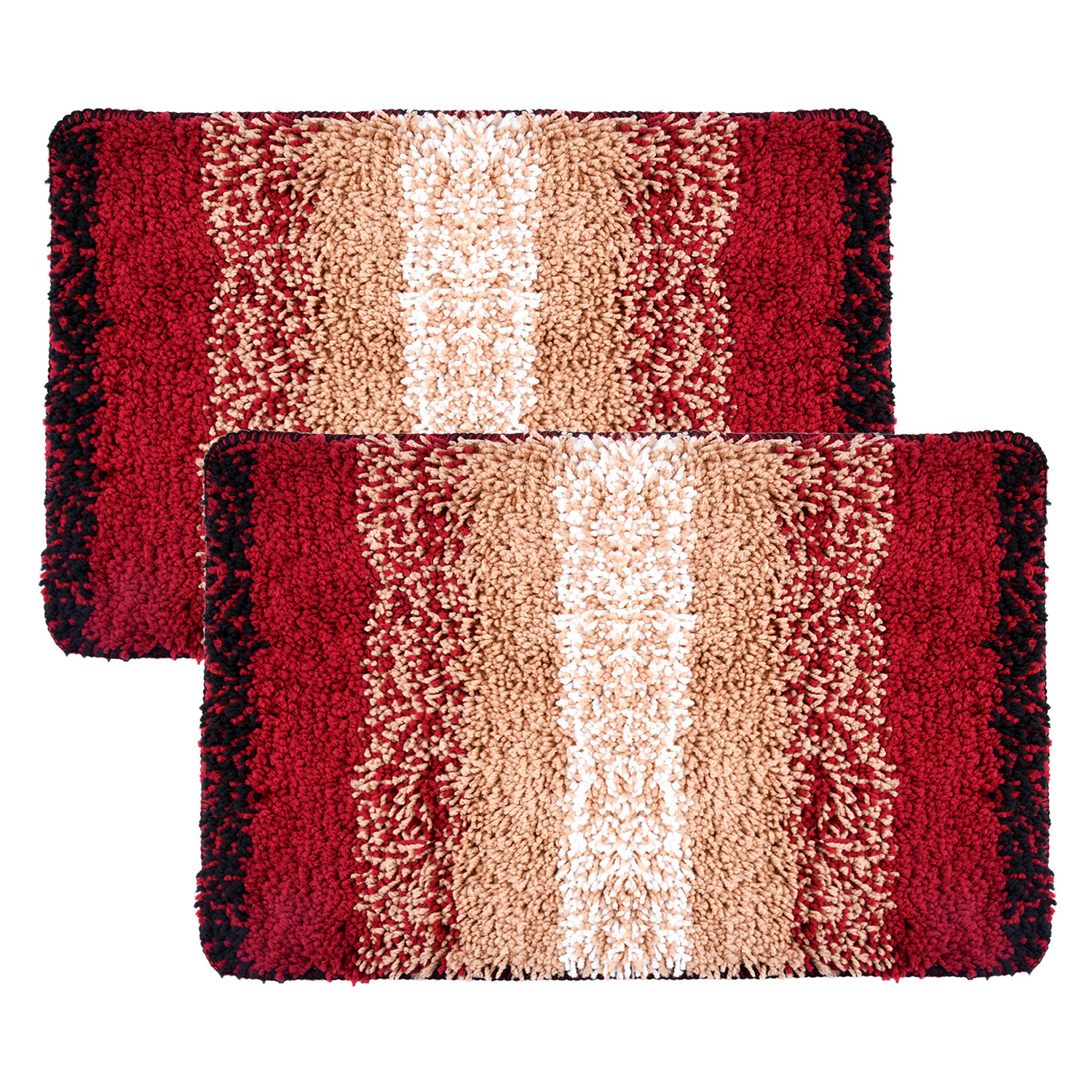 Kuber Industries Door Mat | Dust Trapper Mat | Door Entrance Mat | Anti-Skid Door Mat | Floor Mat for Home Entrance | Maroon Patta Rainbow Mat | Entryway Door Mat | Cream