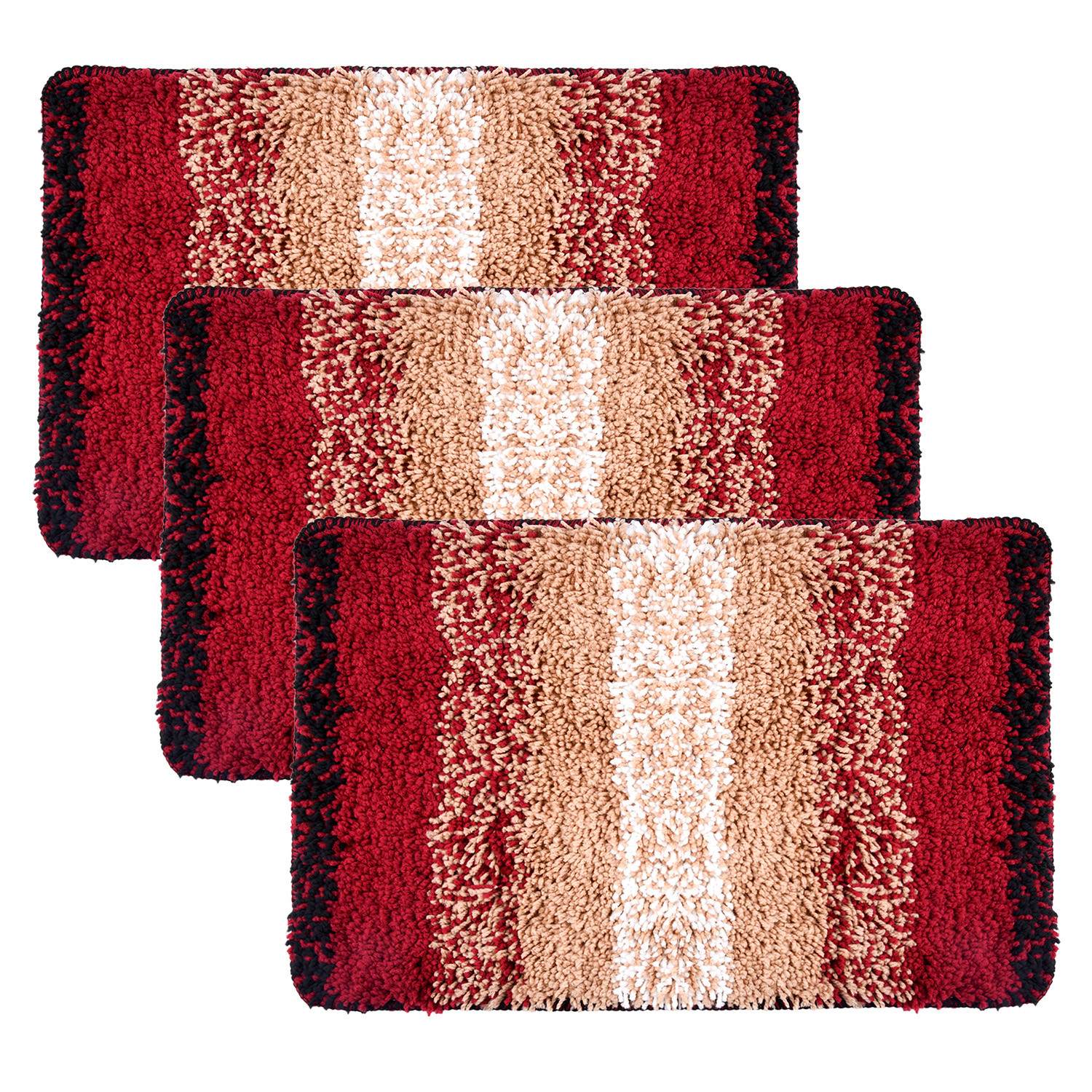 Kuber Industries Door Mat | Dust Trapper Mat | Door Entrance Mat | Anti-Skid Door Mat | Floor Mat for Home Entrance | Maroon Patta Rainbow Mat | Entryway Door Mat | Cream
