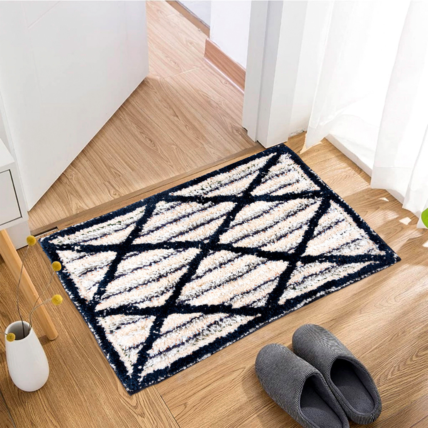 Kuber Industries Door Mat | Dust Trapper Mat | Door Entrance Mat | Anti-Skid Door Mat | Floor Mat for Home Entrance | Katli Mingle Door Mat | Entryway Door Mat | Blue