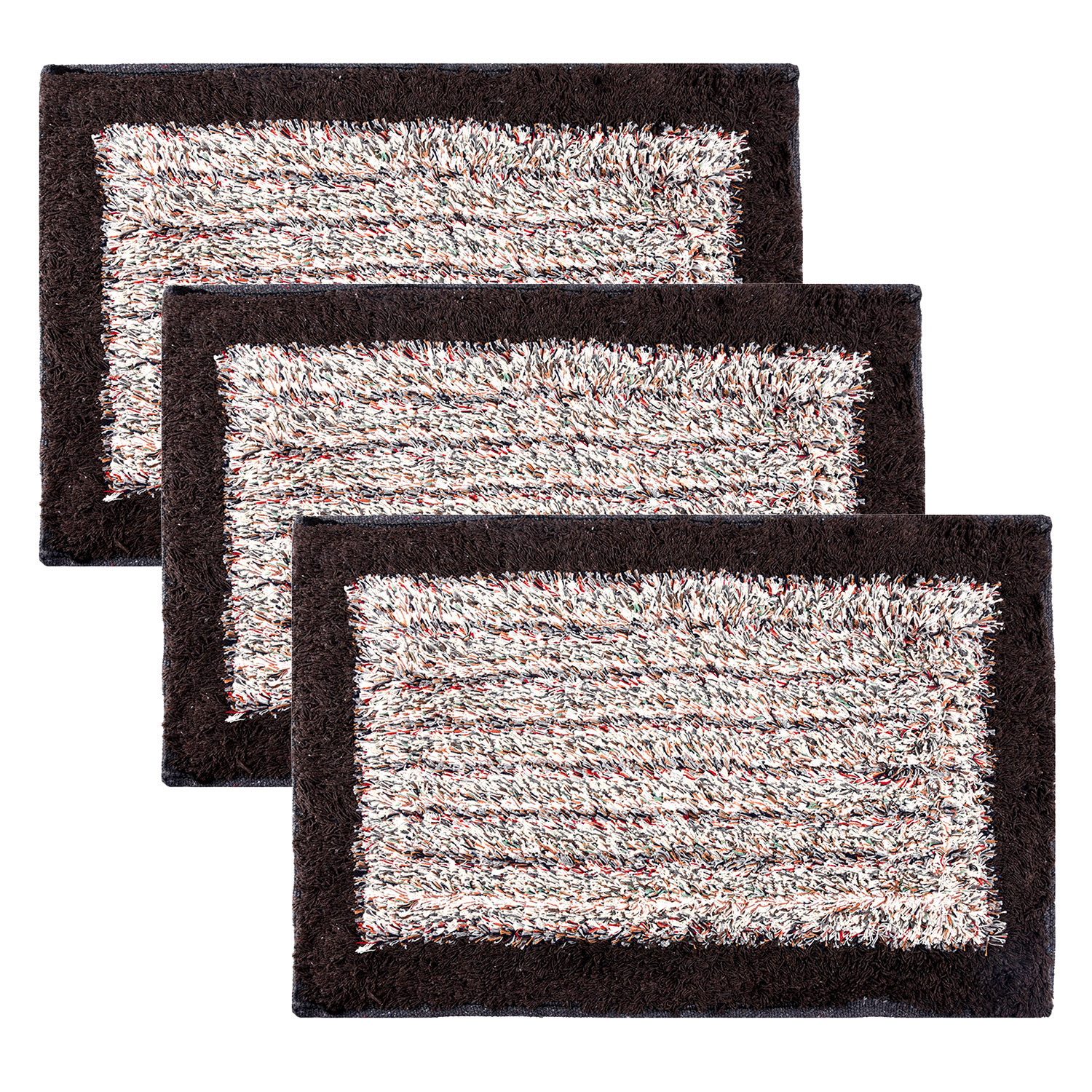 Kuber Industries Door Mat | Dust Trapper Mat | Door Entrance Mat | Anti-Skid Door Mat | Floor Mat for Home Entrance | Cotton Border Door Mat | Entryway Door Mat | Brown