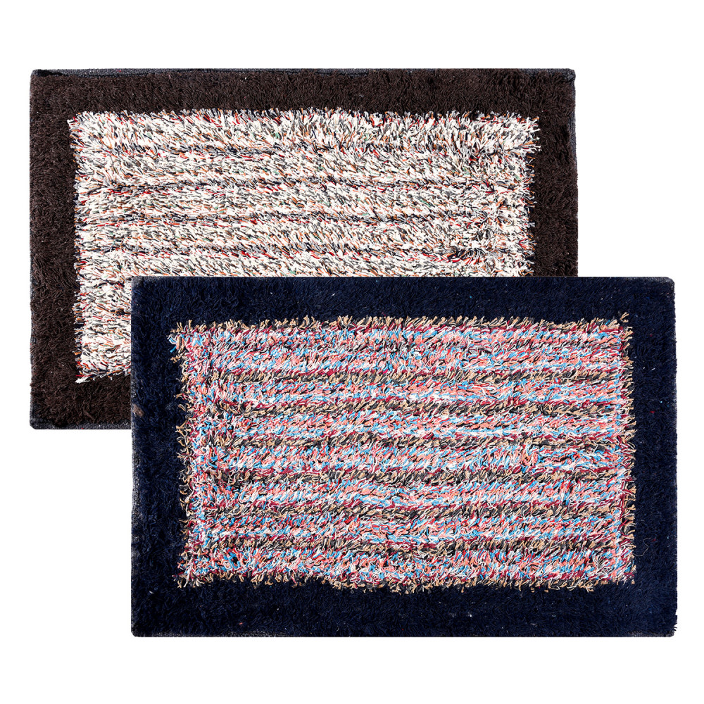 Kuber Industries Door Mat | Dust Trapper Mat | Door Entrance Mat | Anti-Skid Door Mat | Floor Mat for Home Entrance | Cotton Border Door Mat | Entryway Door Mat | Pack of 2 | Multi