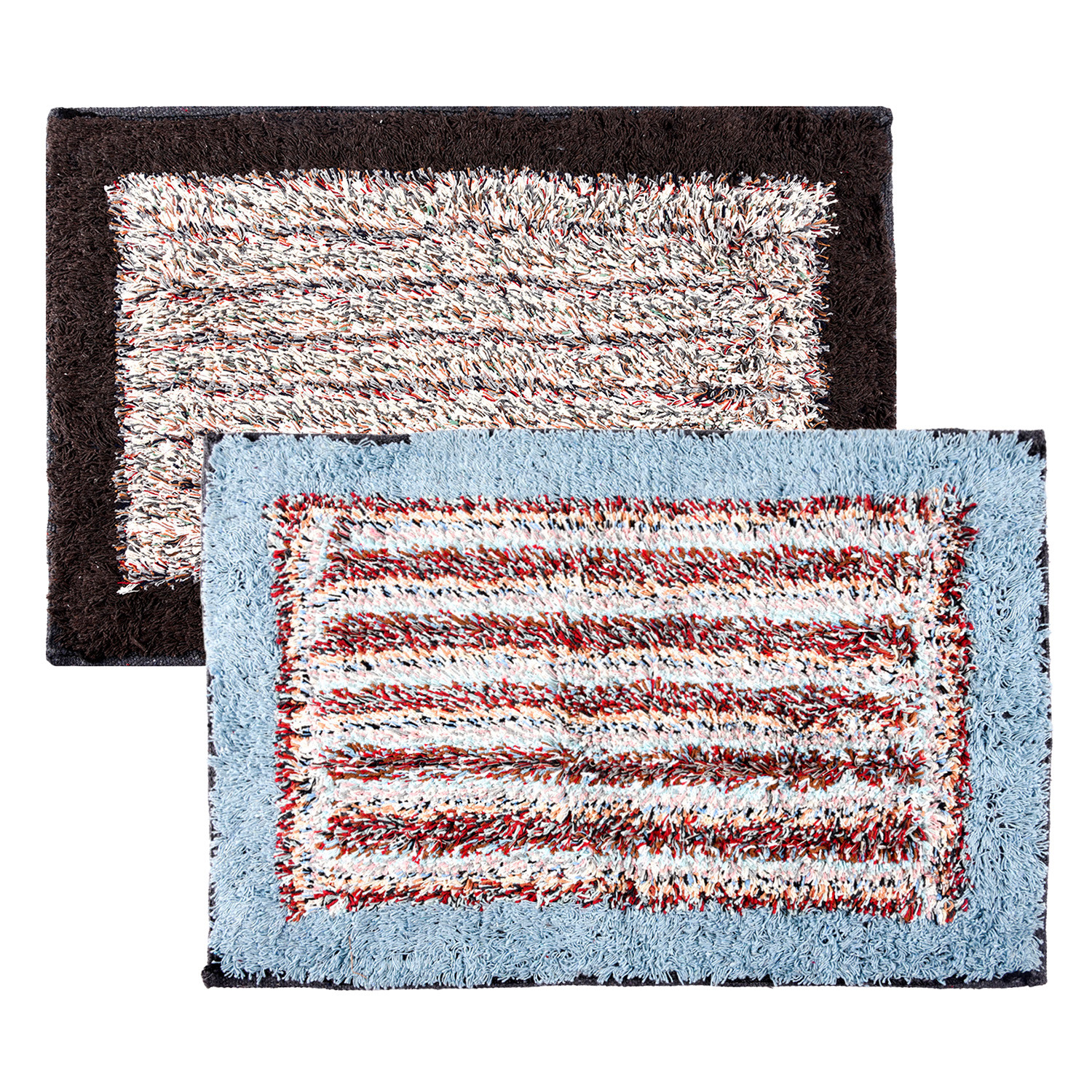 Kuber Industries Door Mat | Dust Trapper Mat | Door Entrance Mat | Anti-Skid Door Mat | Floor Mat for Home Entrance | Cotton Border Door Mat | Entryway Door Mat | Pack of 2 | Multi
