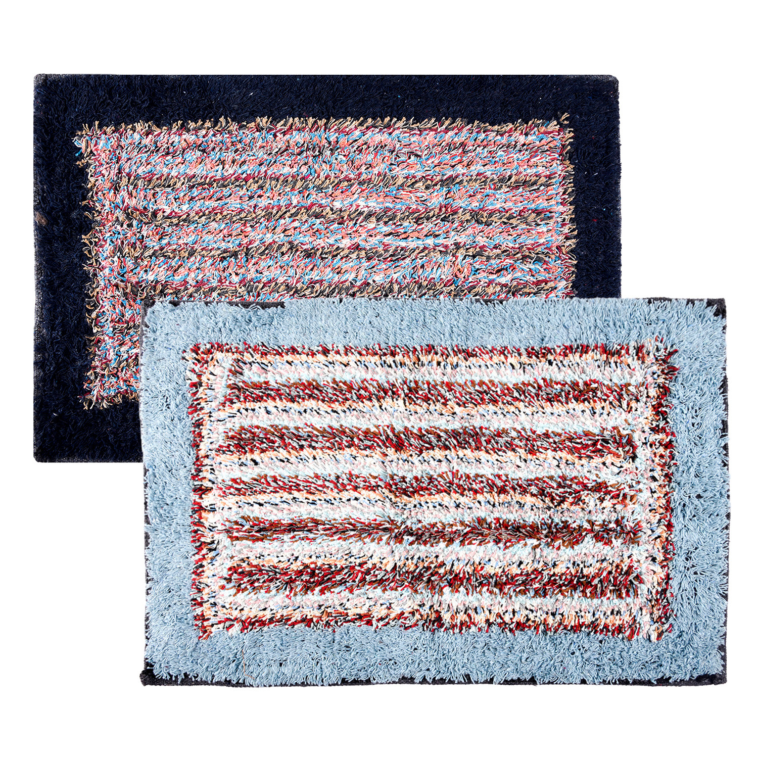 Kuber Industries Door Mat | Dust Trapper Mat | Door Entrance Mat | Anti-Skid Door Mat | Floor Mat for Home Entrance | Cotton Border Door Mat | Entryway Door Mat | Pack of 2 | Multi