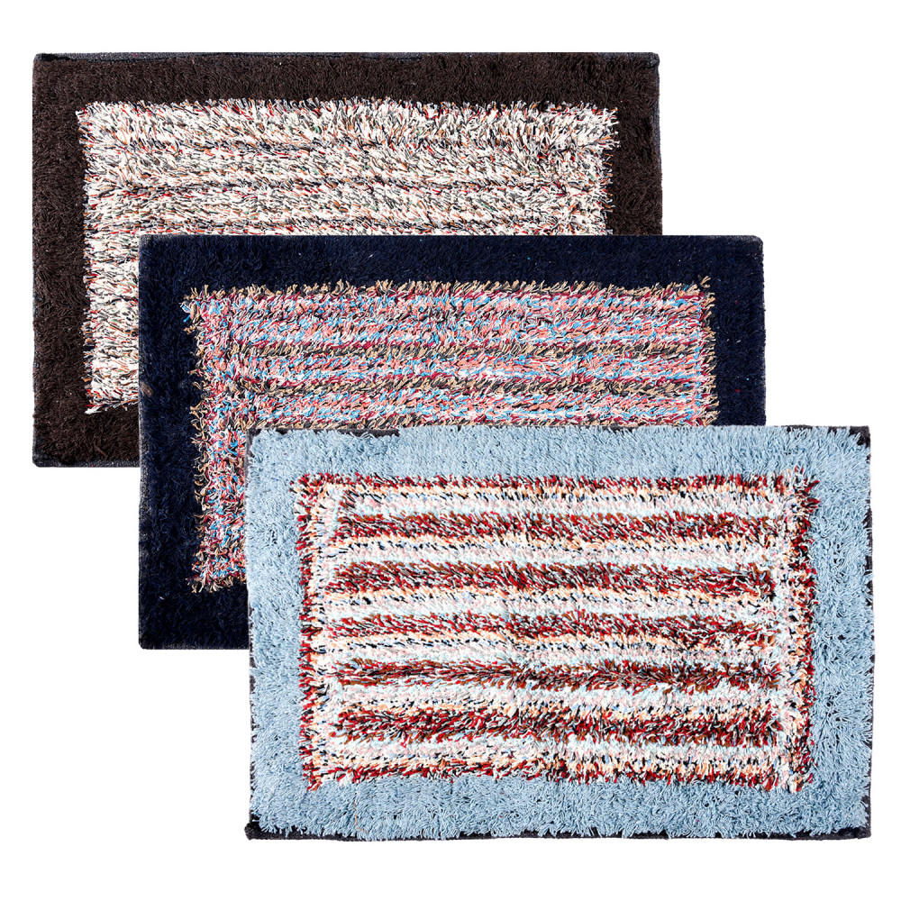Kuber Industries Door Mat | Dust Trapper Mat | Door Entrance Mat | Anti-Skid Door Mat | Floor Mat for Home Entrance | Cotton Border Door Mat | Entryway Door Mat | Pack of 3 | Multi