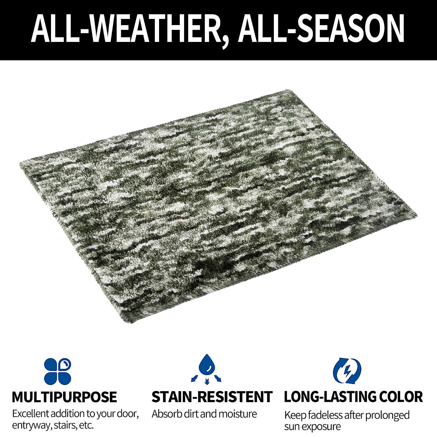 Kuber Industries Door Mat  Multi Riyal Doormat  Microfiber Entrance Mat  Entry Doormat  Office Entrance Door Mat  Door Mat for Home  Door Mat for Living  Green