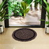 Door Mat | Round Shape Feather Door Mat | Cotton Reversible Mat | Door Mat for Kitchen | Door Mat for Home | 20 Inch | Large | Brown