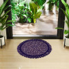 Door Mat | Round Shape Feather Door Mat | Cotton Reversible Mat | Door Mat for Kitchen | Door Mat for Home | 20 Inch | Large | Purple