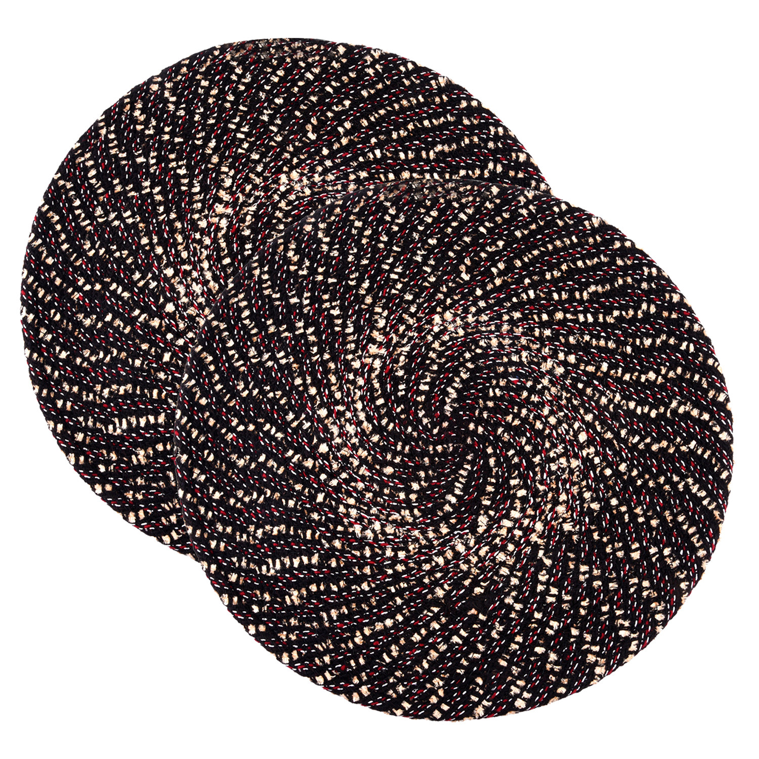 Kuber Industries Door Mat | Round Shape Feather Door Mat | Cotton Reversible Mat | Door Mat for Kitchen | Door Mat for Home | 16 Inch | Small | Brown