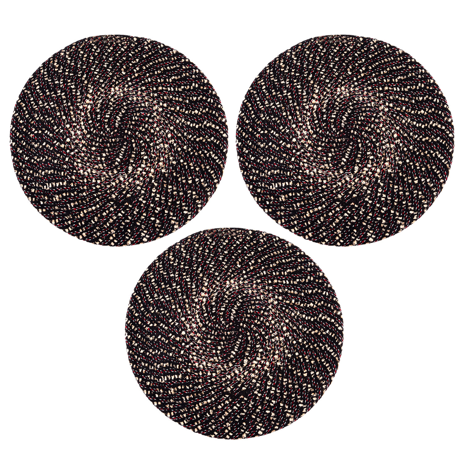 Kuber Industries Door Mat | Round Shape Feather Door Mat | Cotton Reversible Mat | Door Mat for Kitchen | Door Mat for Home | 16 Inch | Small | Brown