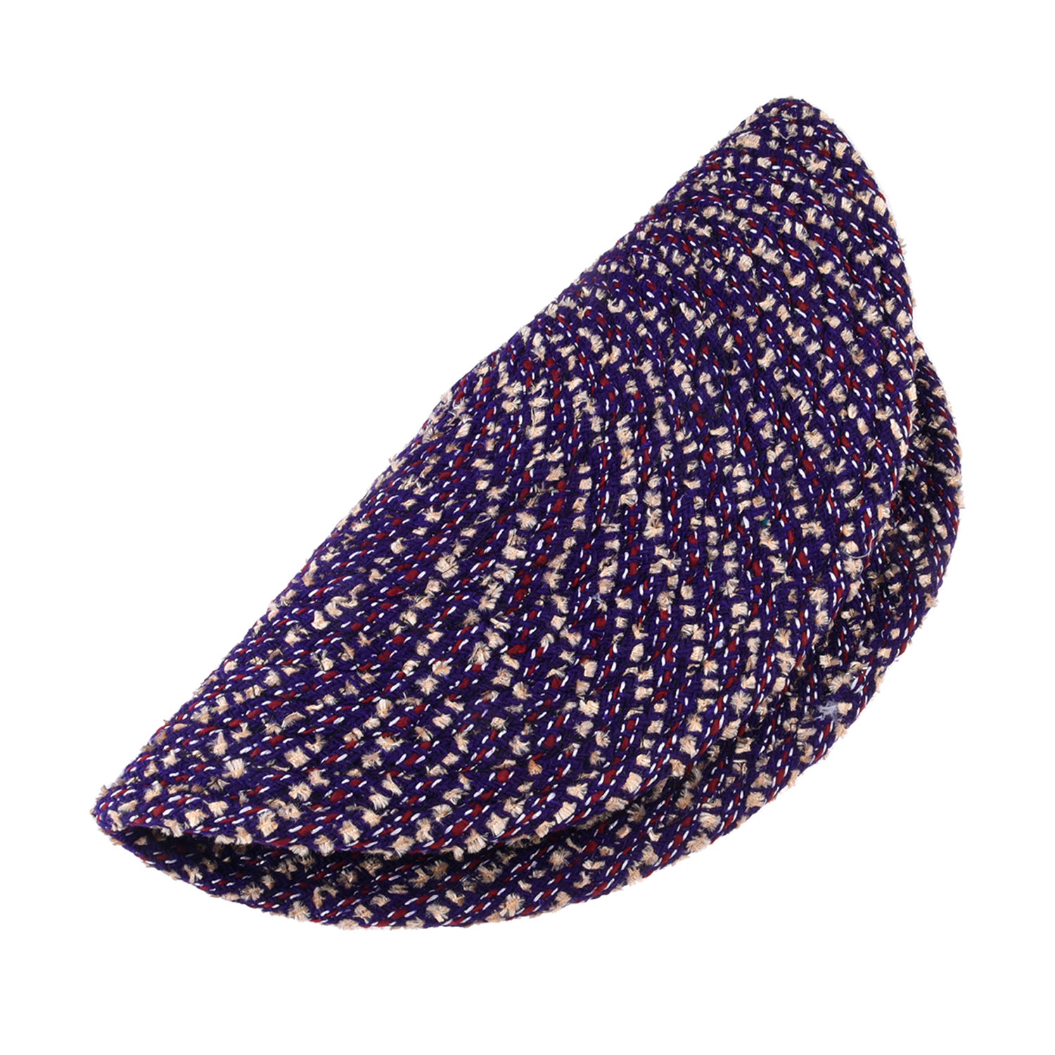 Kuber Industries Door Mat | Round Shape Feather Door Mat | Cotton Reversible Mat | Door Mat for Kitchen | Door Mat for Home | 16 Inch | Small | Purple
