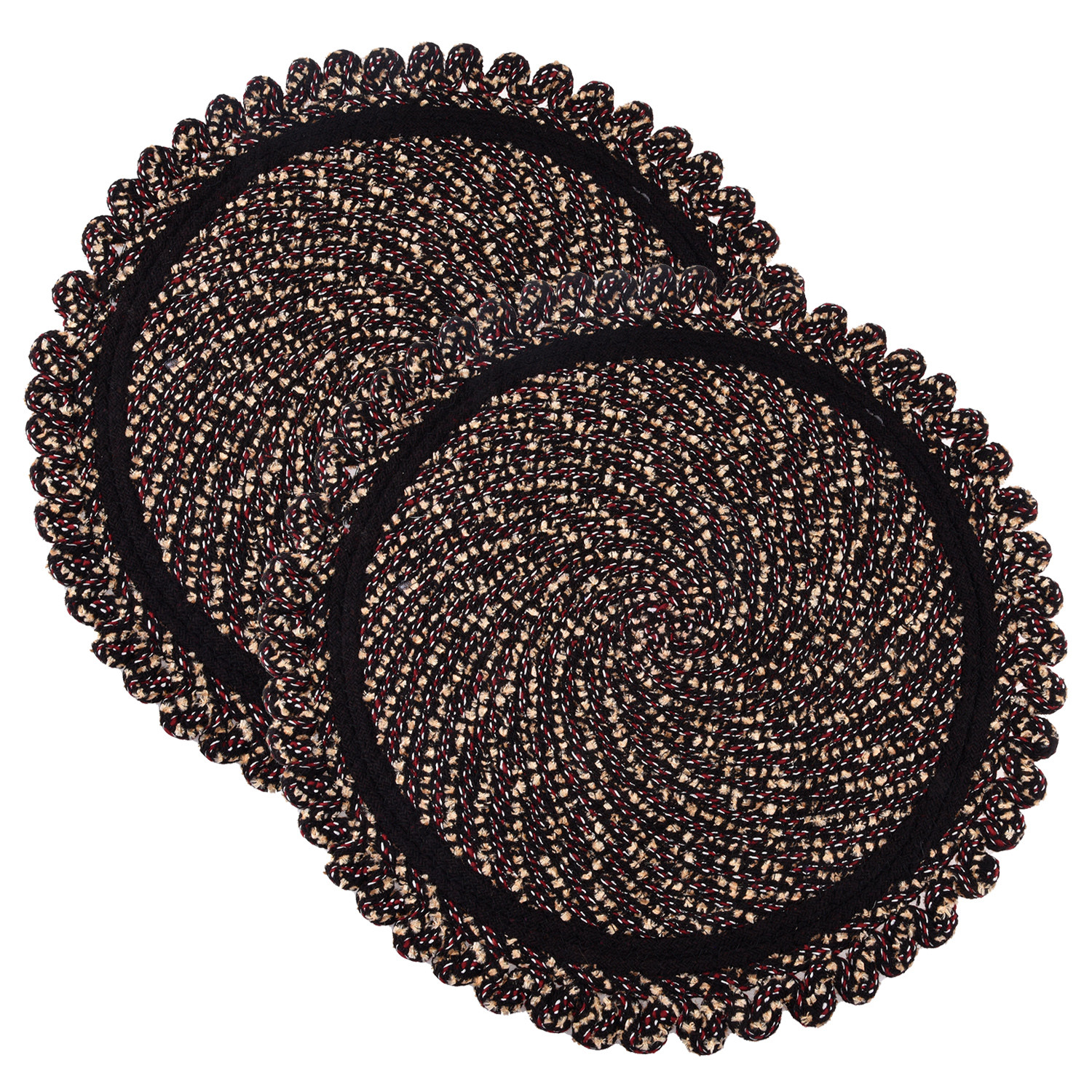 Kuber Industries Door Mat | Round Shape Feather Door Mat | Cotton Reversible Mat | Door Mat for Kitchen | Door Mat for Home | 20 Inch | Large | Brown