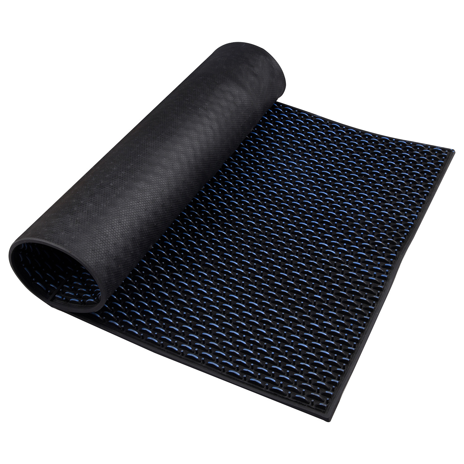 Kuber Industries Door Mat | Rubber Mud Trapper Mat | Welcome Mat | Floor mat | Door Mat for Home Entrance | Bathroom Mat | Entry Way Doormat | Black & Blue