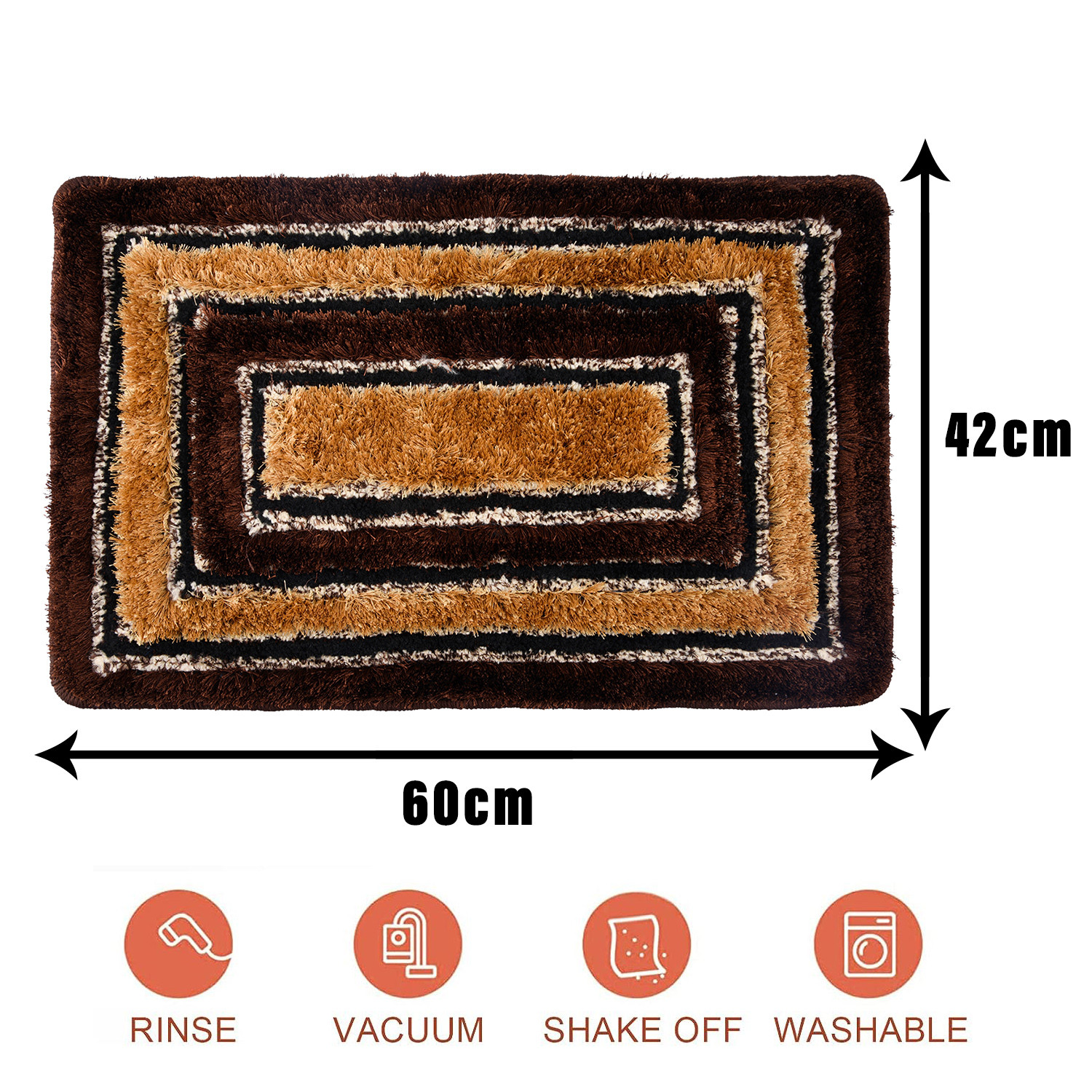 Kuber Industries Door Mat | Square Shape Fur Doormat | Microfiber Entrance Mat | Entry Doormat | Office Entrance Door Mat | Door Mat for Home | Door Mat for Living | Gold & Brown
