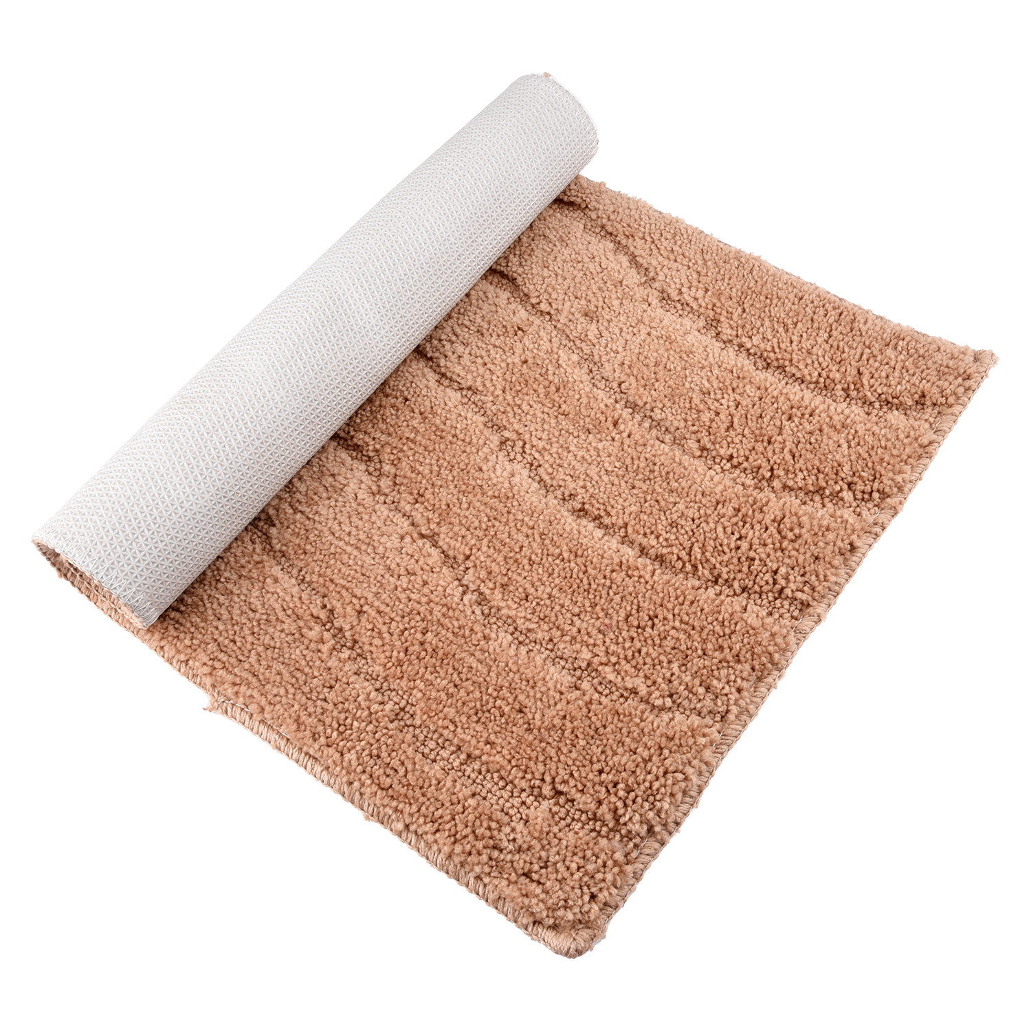 Kuber Industries Door Mat | Waves Shape Doormat | Velvet Entrance Mat | Entry Doormat | Office Entrance Door Mat | Door Mat for Home | Door Mat for Living | Light Brown