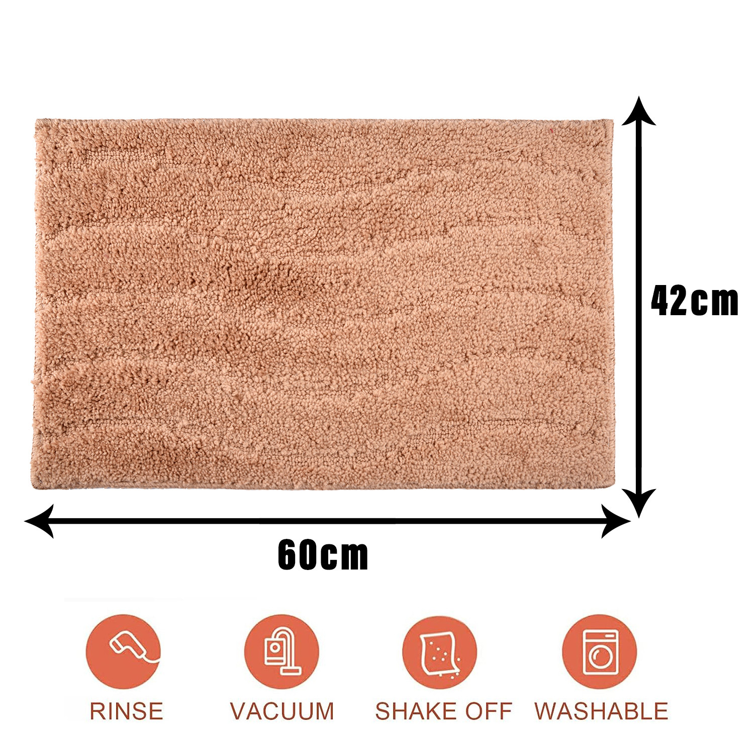 Kuber Industries Door Mat | Waves Shape Doormat | Velvet Entrance Mat | Entry Doormat | Office Entrance Door Mat | Door Mat for Home | Door Mat for Living | Light Brown