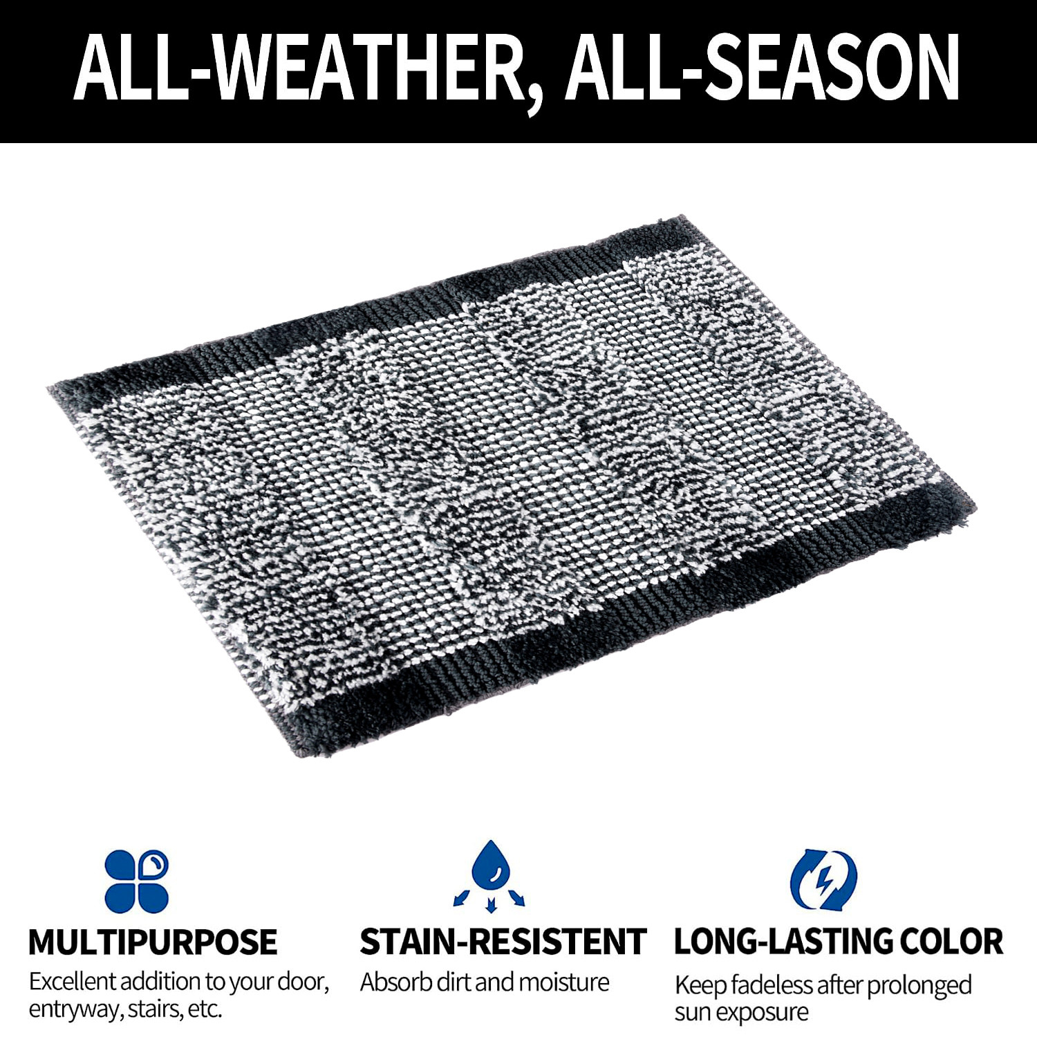 Kuber Industries Door Mat  White Cut Loop Doormat  Microfiber Entrance Mat  Entry Doormat  Office Entrance Door Mat  Door Mat for Home  Door Mat for Living  Gray