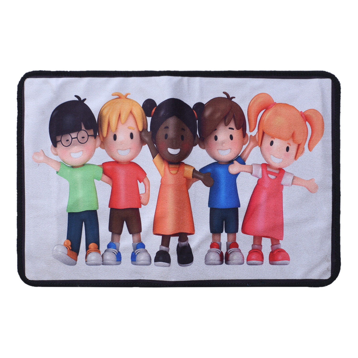 Kuber Industries Door Mat for Kids Room|Anti Skid Door Mat for Kids Bedroom|Microfiber Kids Entrance Door Mat (White)