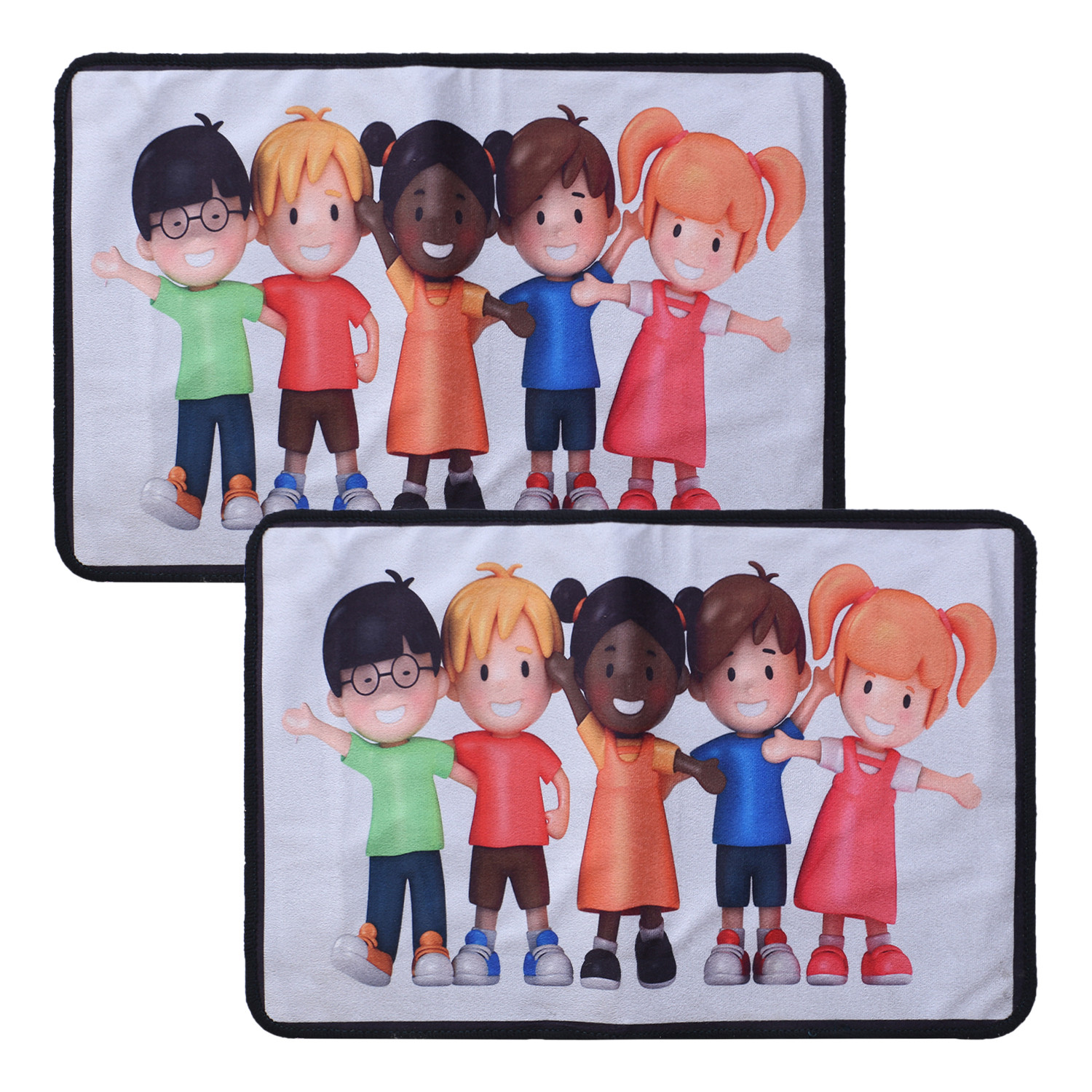 Kuber Industries Door Mat for Kids Room|Anti Skid Door Mat for Kids Bedroom|Microfiber Kids Entrance Door Mat (White)