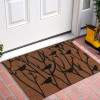 Kuber Industries Door Mat|Polyethylene Durable &amp; Anti-Slip Natural Birds Print Floor Mat|Rug For Indoor or Outdoor, 30x20 Inch (Brown)