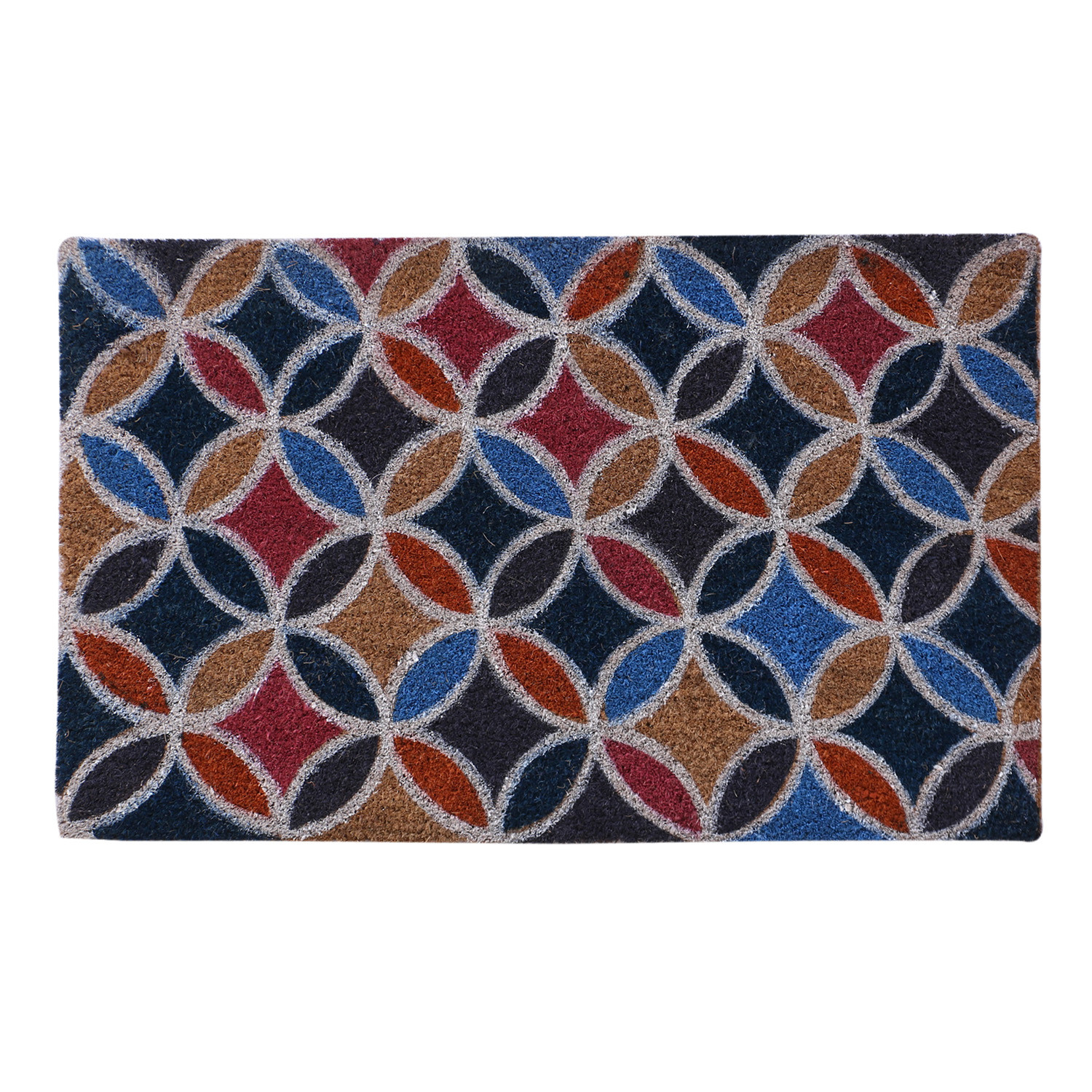 Kuber Industries Door Mat|Polyethylene Durable & Anti-Slip Natural Floral Print Floor Mat|Rug For Indoor or Outdoor, 30x20 Inch (Brown)