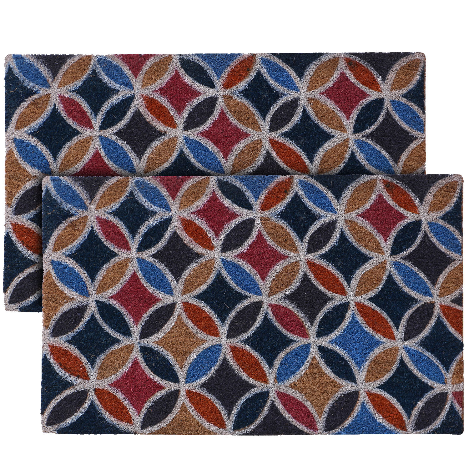 Kuber Industries Door Mat|Polyethylene Durable & Anti-Slip Natural Floral Print Floor Mat|Rug For Indoor or Outdoor, 30x20 Inch (Brown)