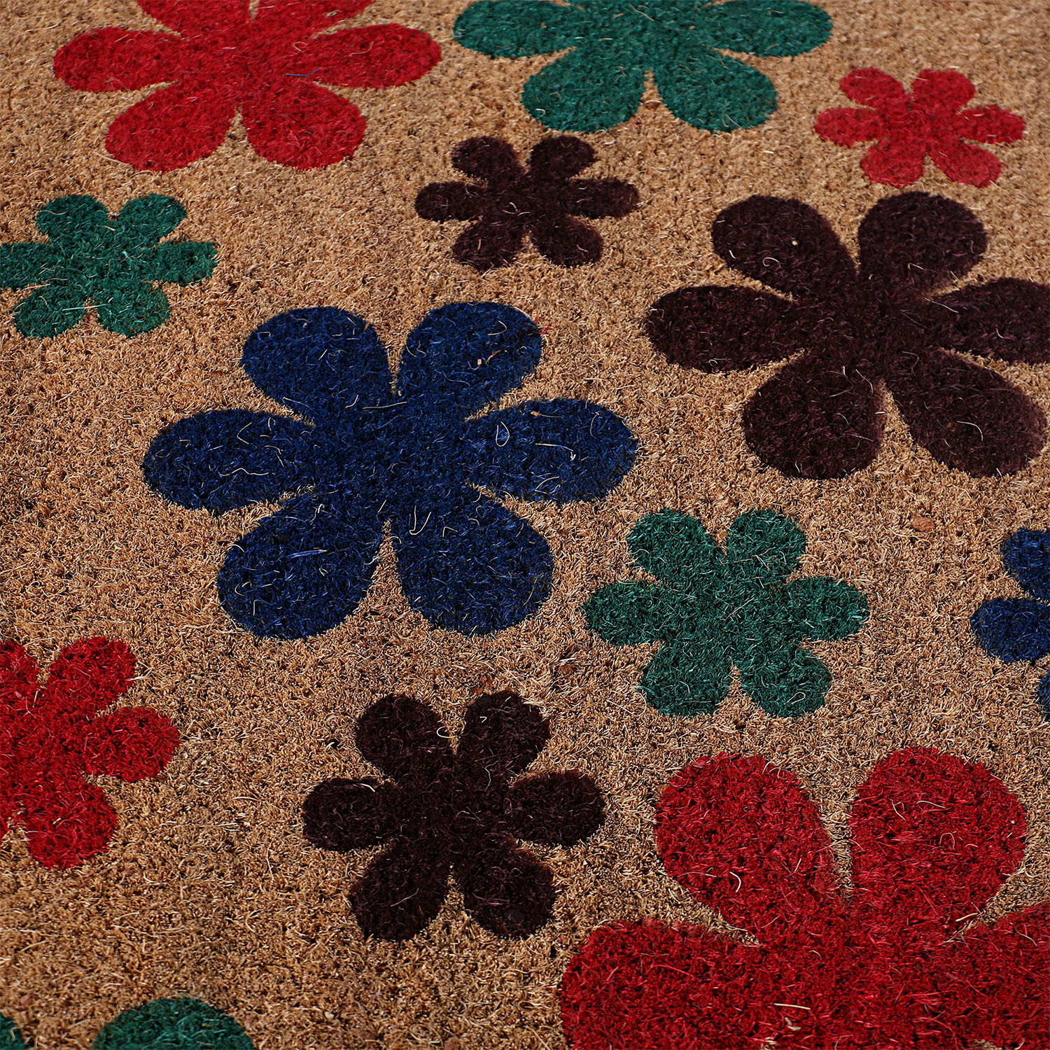 Kuber Industries Door Mat|Polyethylene Durable & Anti-Slip Natural Flowers Print Floor Mat|Rug For Indoor or Outdoor, 30x20 Inch (Brown)
