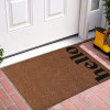 Kuber Industries Door Mat|Polyethylene Durable &amp; Anti-Slip Natural Hello Print Floor Mat|Rug For Indoor or Outdoor, 30x20 Inch (Brown)