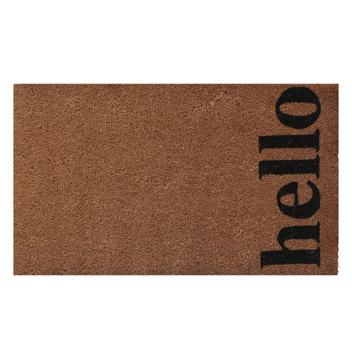 Kuber Industries Door Mat|Polyethylene Durable & Anti-Slip Natural Hello Print Floor Mat|Rug For Indoor or Outdoor, 30x20 Inch (Brown)