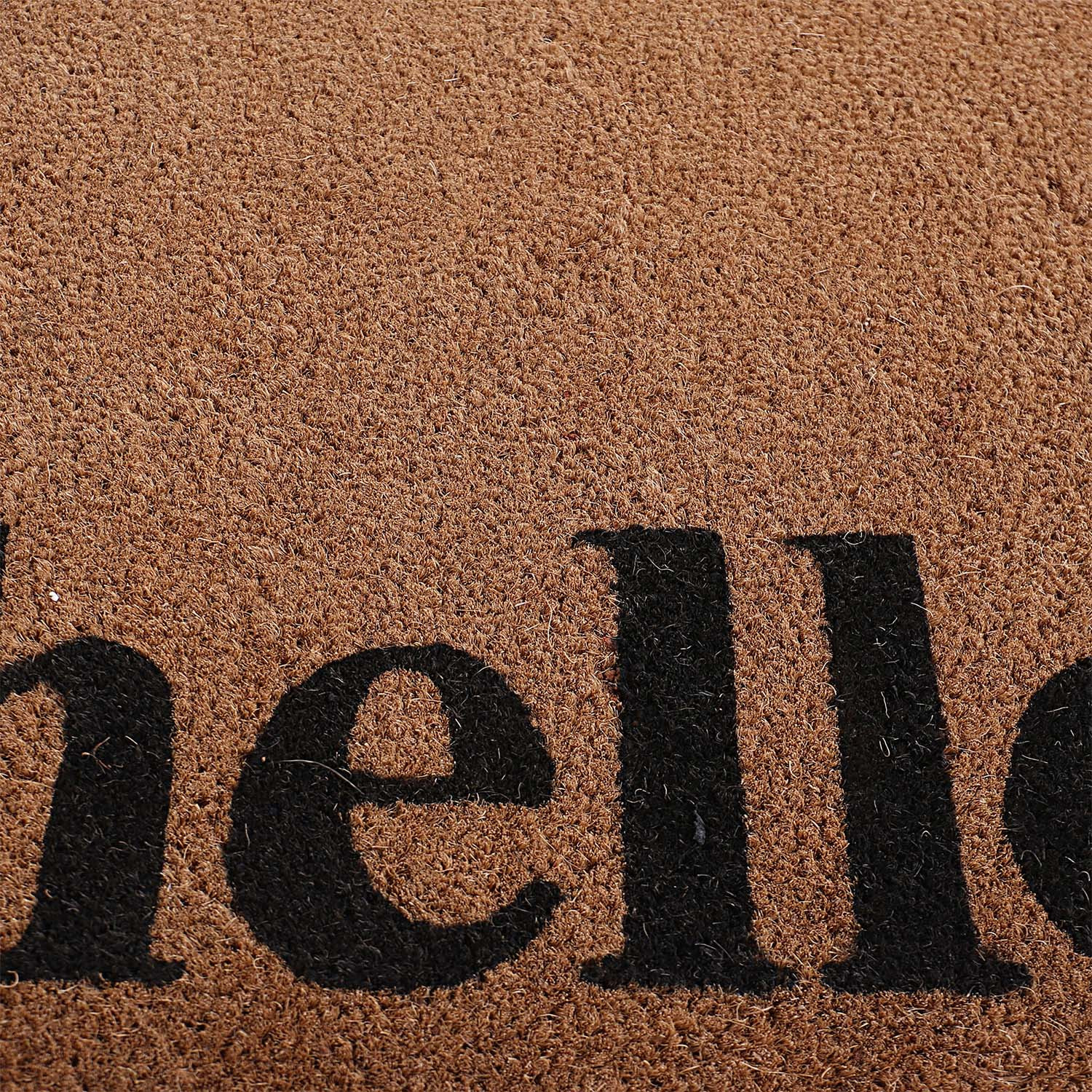 Kuber Industries Door Mat|Polyethylene Durable & Anti-Slip Natural Hello Print Floor Mat|Rug For Indoor or Outdoor, 30x20 Inch (Brown)