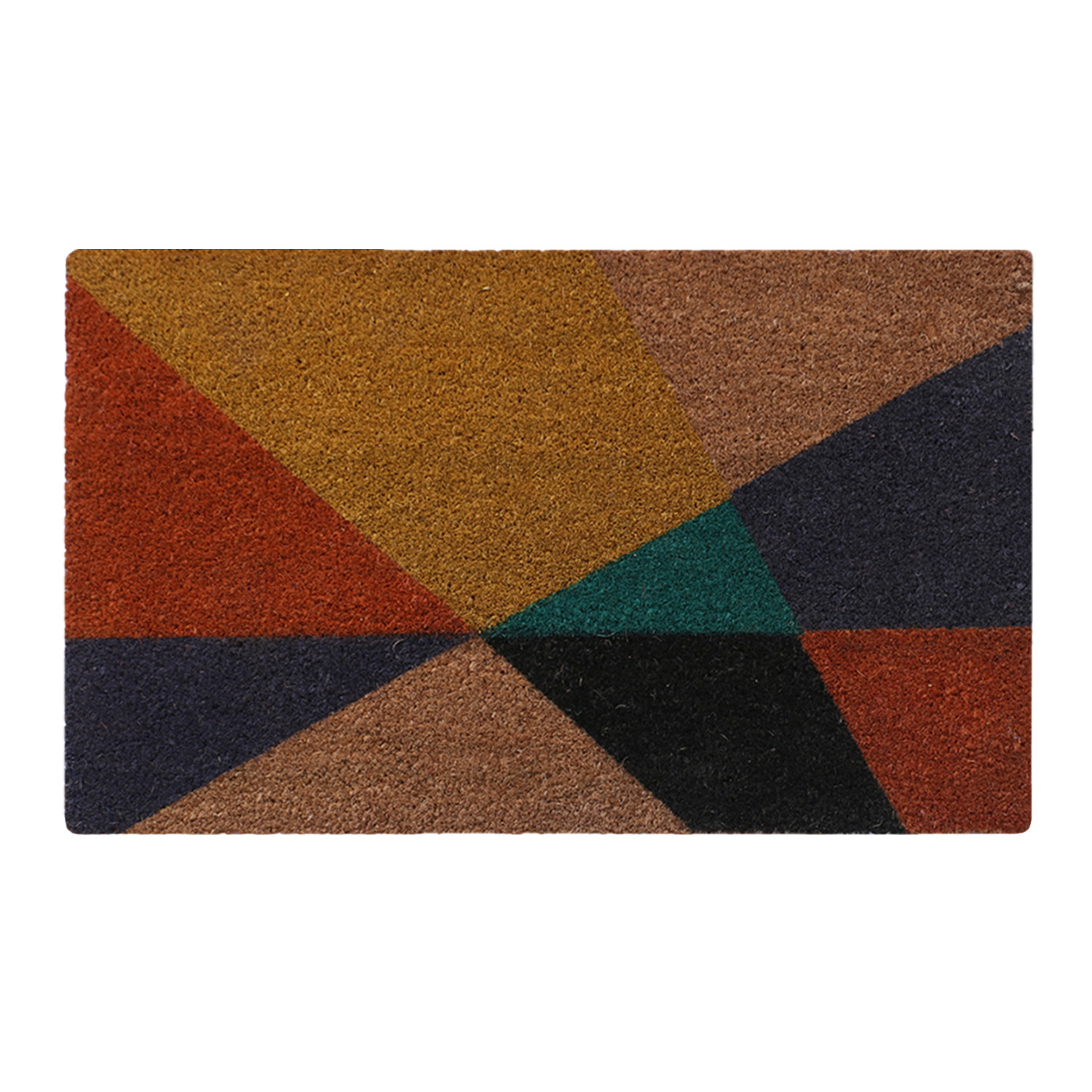 Kuber Industries Door Mat|Polyethylene Durable & Anti-Slip Natural Mini Tringle Print Floor Mat|Rug For Indoor or Outdoor, 30x20 Inch (Brown)