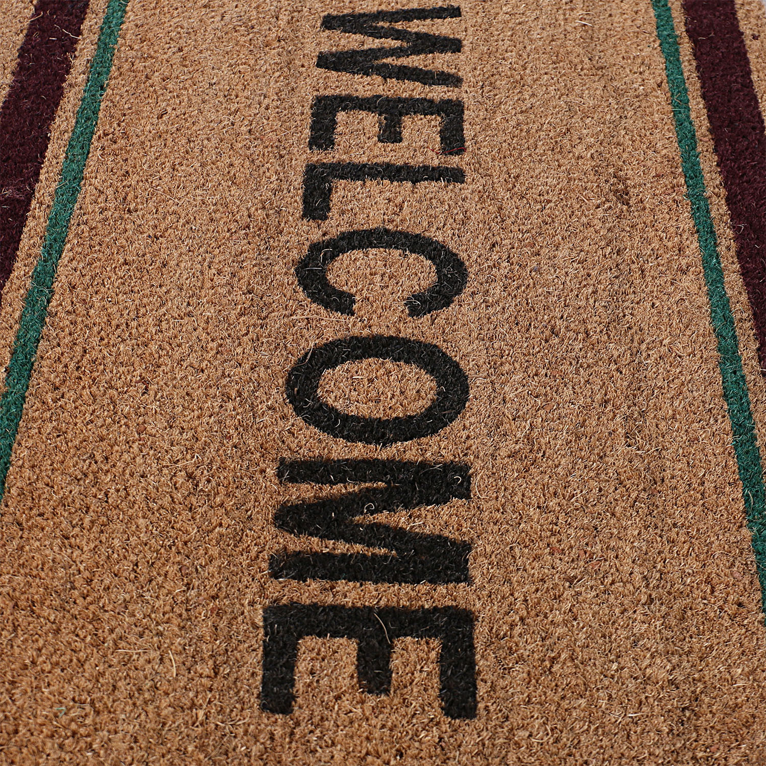 Kuber Industries Door Mat|Polyethylene Durable & Anti-Slip Natural Rectangle Welcome Print Floor Mat|Rug For Indoor or Outdoor, 30x20 Inch (Brown)