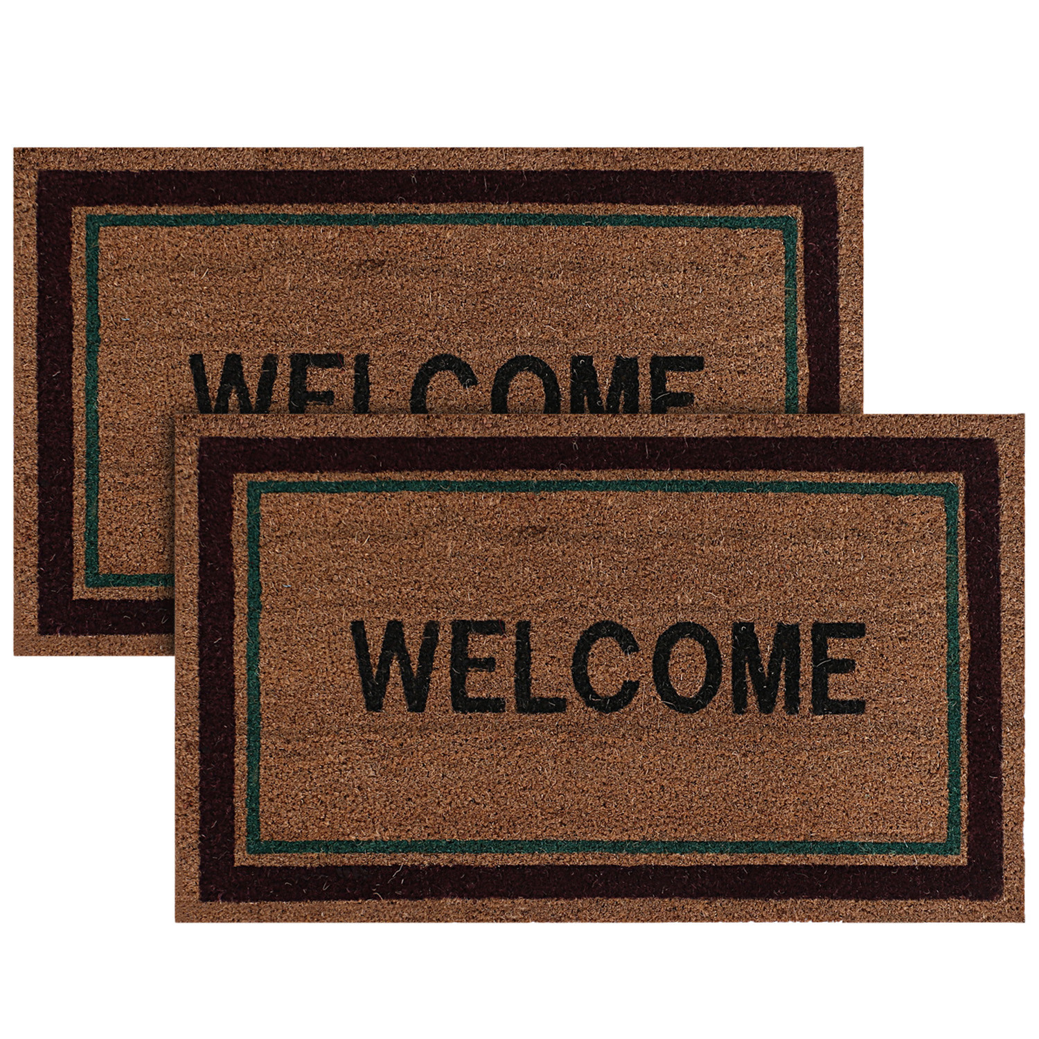 Kuber Industries Door Mat|Polyethylene Durable & Anti-Slip Natural Rectangle Welcome Print Floor Mat|Rug For Indoor or Outdoor, 30x20 Inch (Brown)