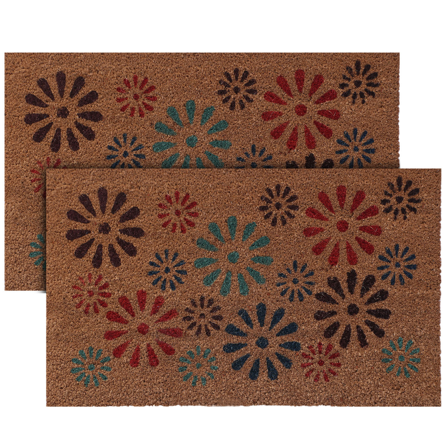 Kuber Industries Door Mat|Polyethylene Durable & Anti-Slip Natural Sunshine Print Floor Mat|Rug For Indoor or Outdoor, 30x20 Inch (Brown)