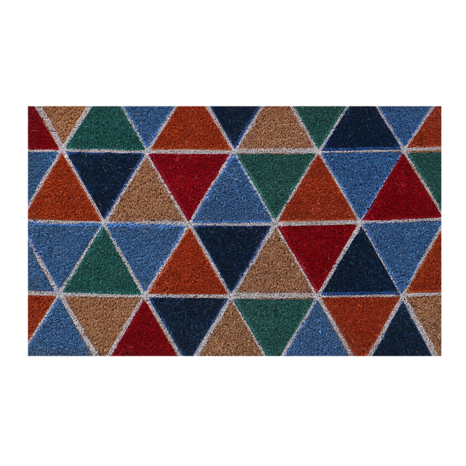 Kuber Industries Door Mat|Polyethylene Durable & Anti-Slip Natural Triangle Print Floor Mat|Rug For Indoor or Outdoor, 30x20 Inch (Brown)