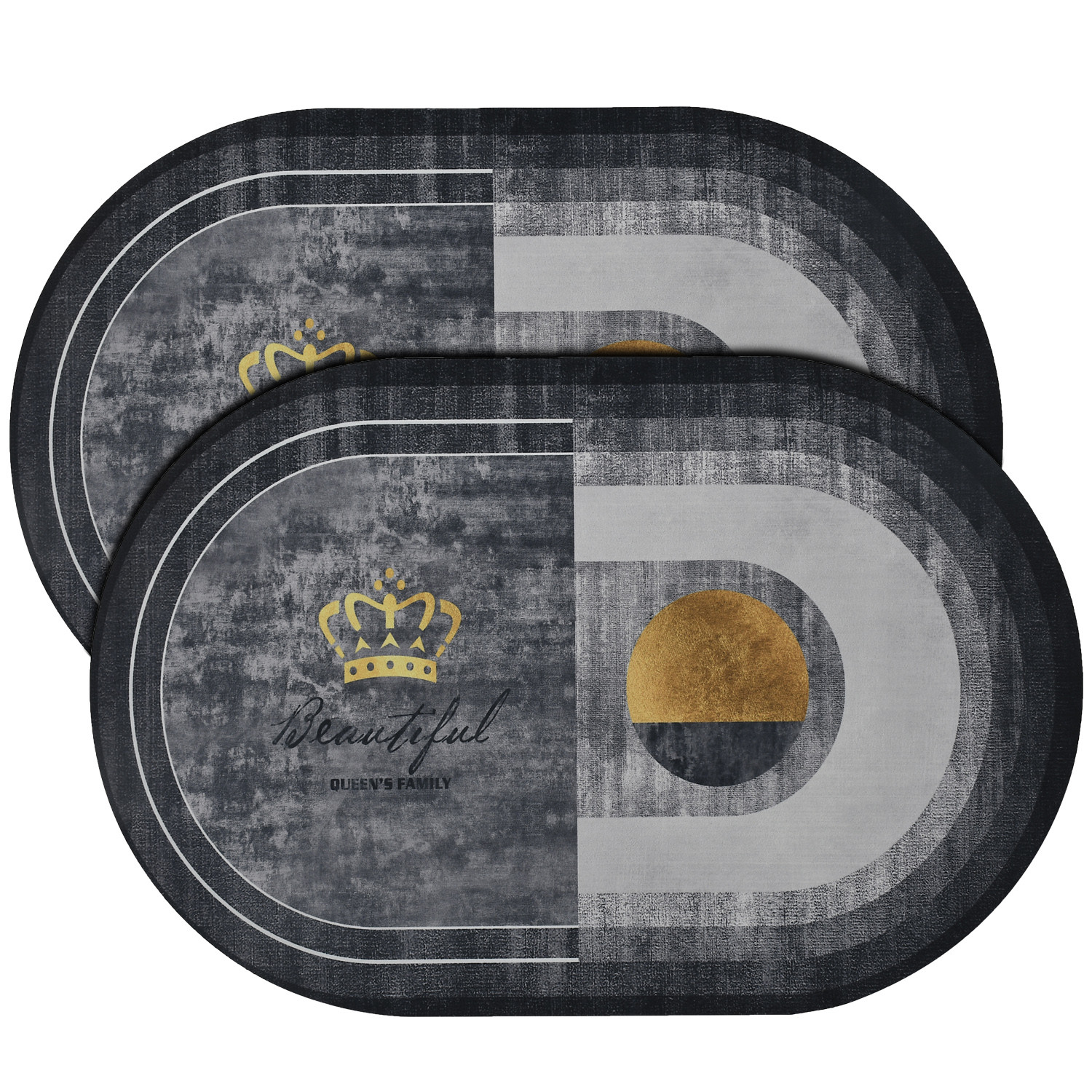 Kuber Industries Doormat|Doormat for Door Entrance|Doormats for Rooms|Doormat for Home|Memory Foam Queen's Family Doormat (Grey)