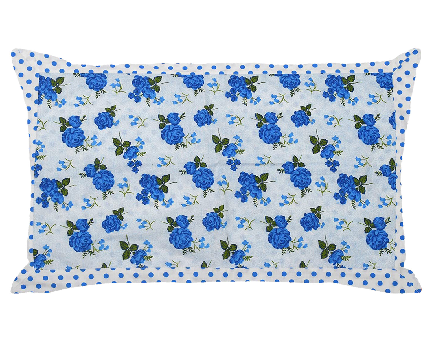 Kuber Industries Dot Print Cotton Pillow Cover- 17x27 Inch,(Blue)