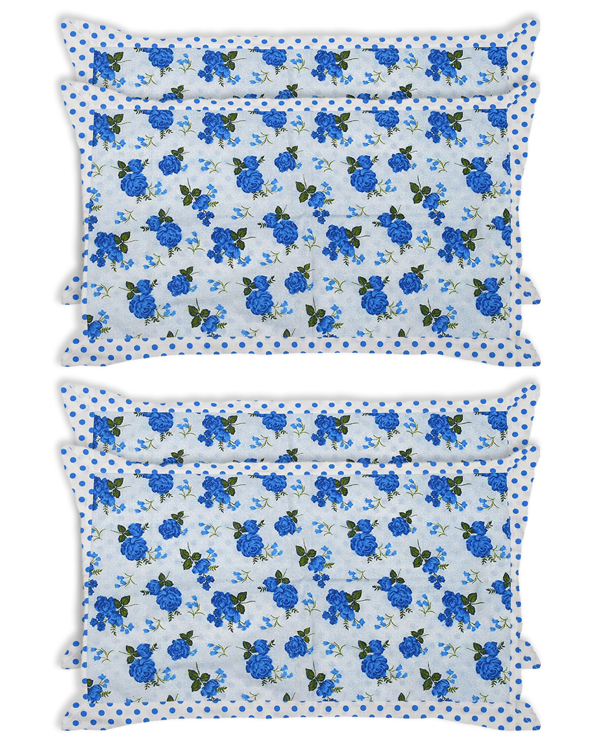 Kuber Industries Dot Print Cotton Pillow Cover- 17x27 Inch,(Blue)